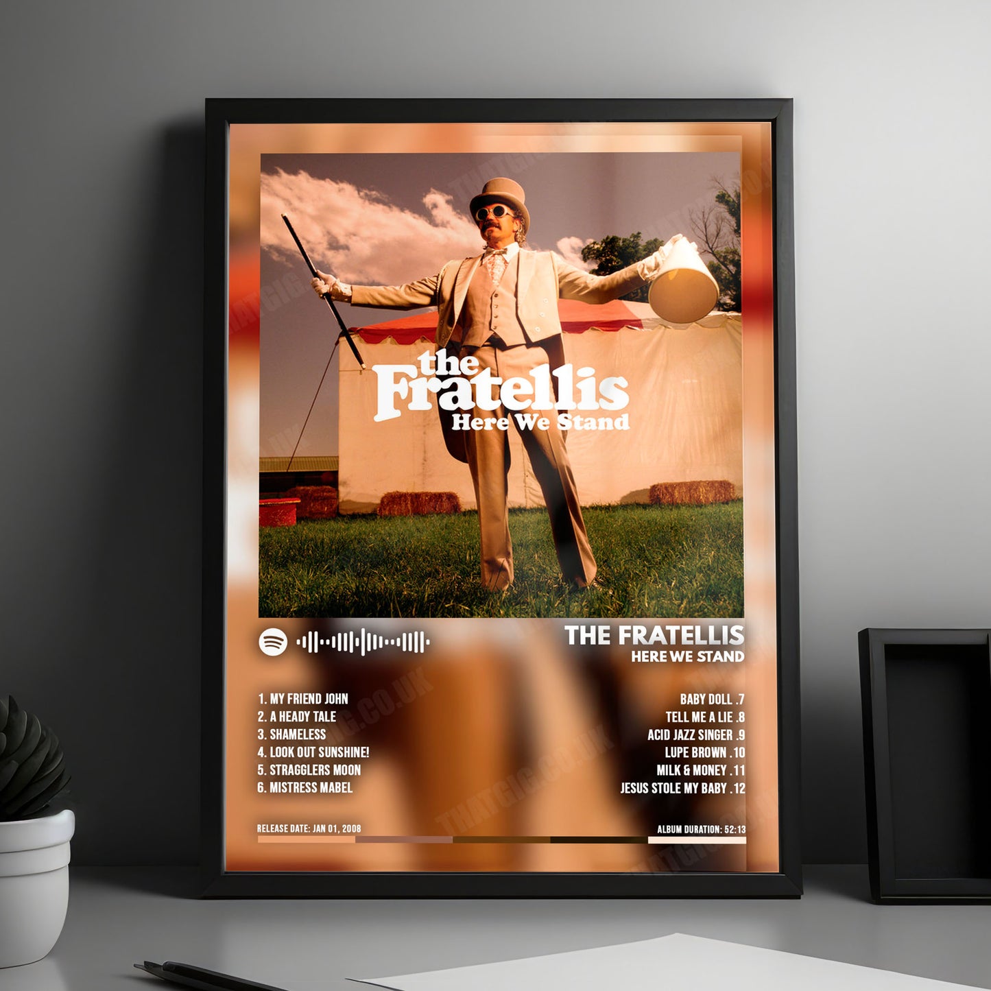 The Fratellis "Here We Stand" Album Cover Poster - with Complete Tracklist