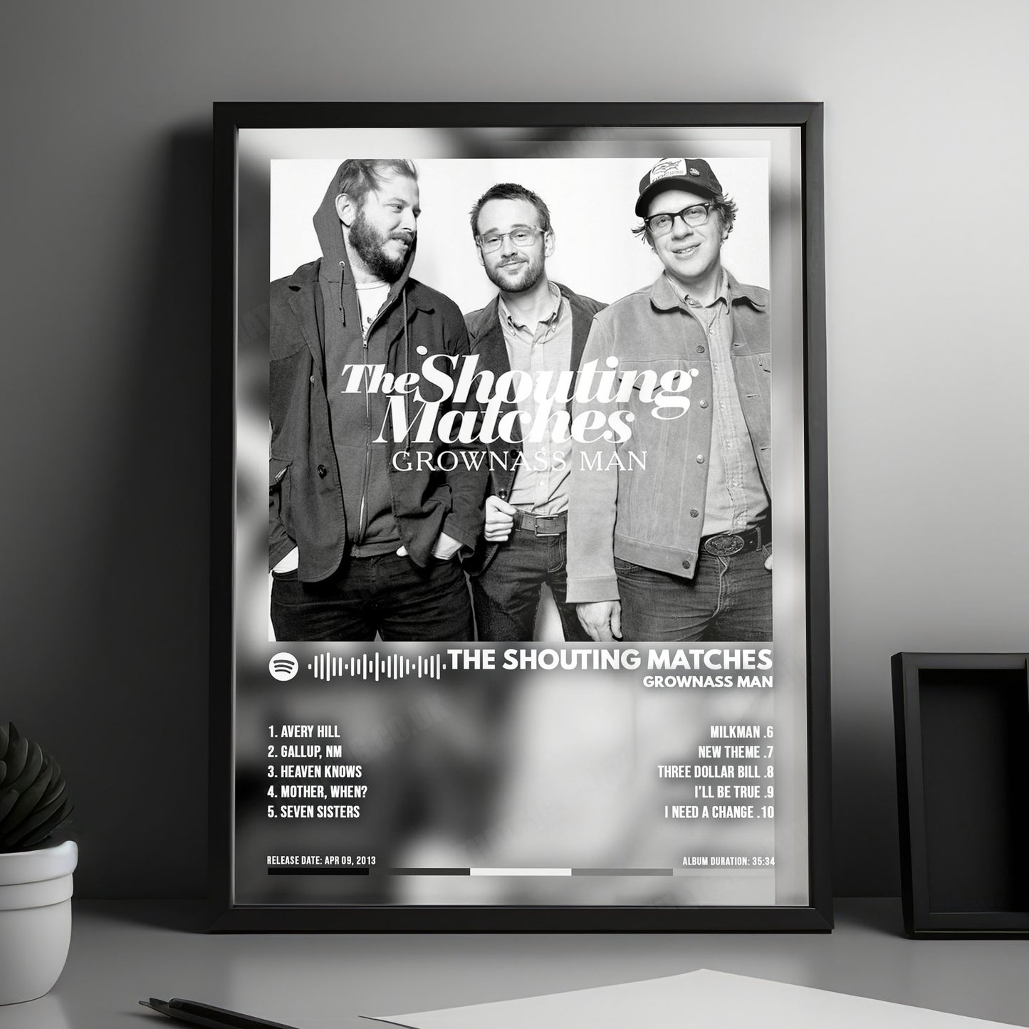 The Shouting Matches "Grownass Man" Album Cover Poster - with Complete Tracklist