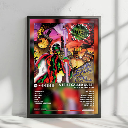 A Tribe Called Quest "Beats, Rhymes & Life" Album Cover Poster - with Complete Tracklist