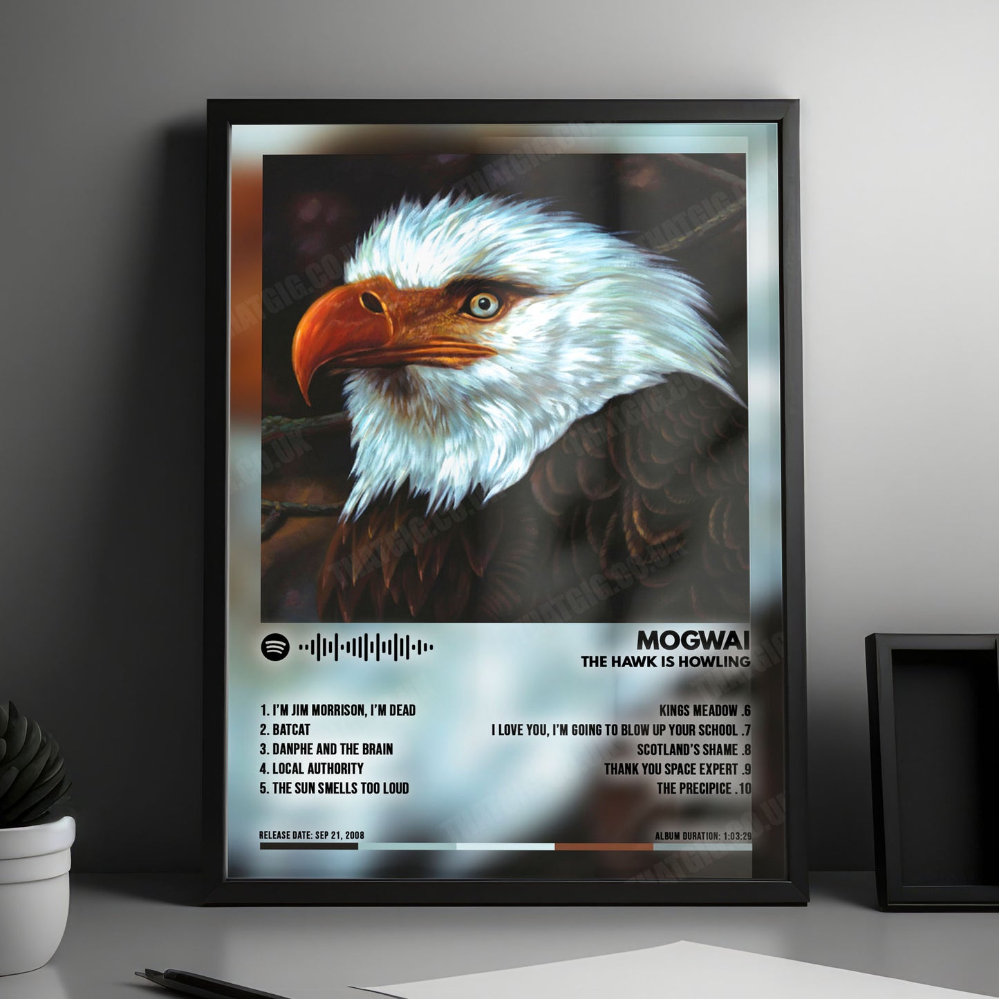 Mogwai "The Hawk Is Howling" Album Cover Poster - with Complete Tracklist