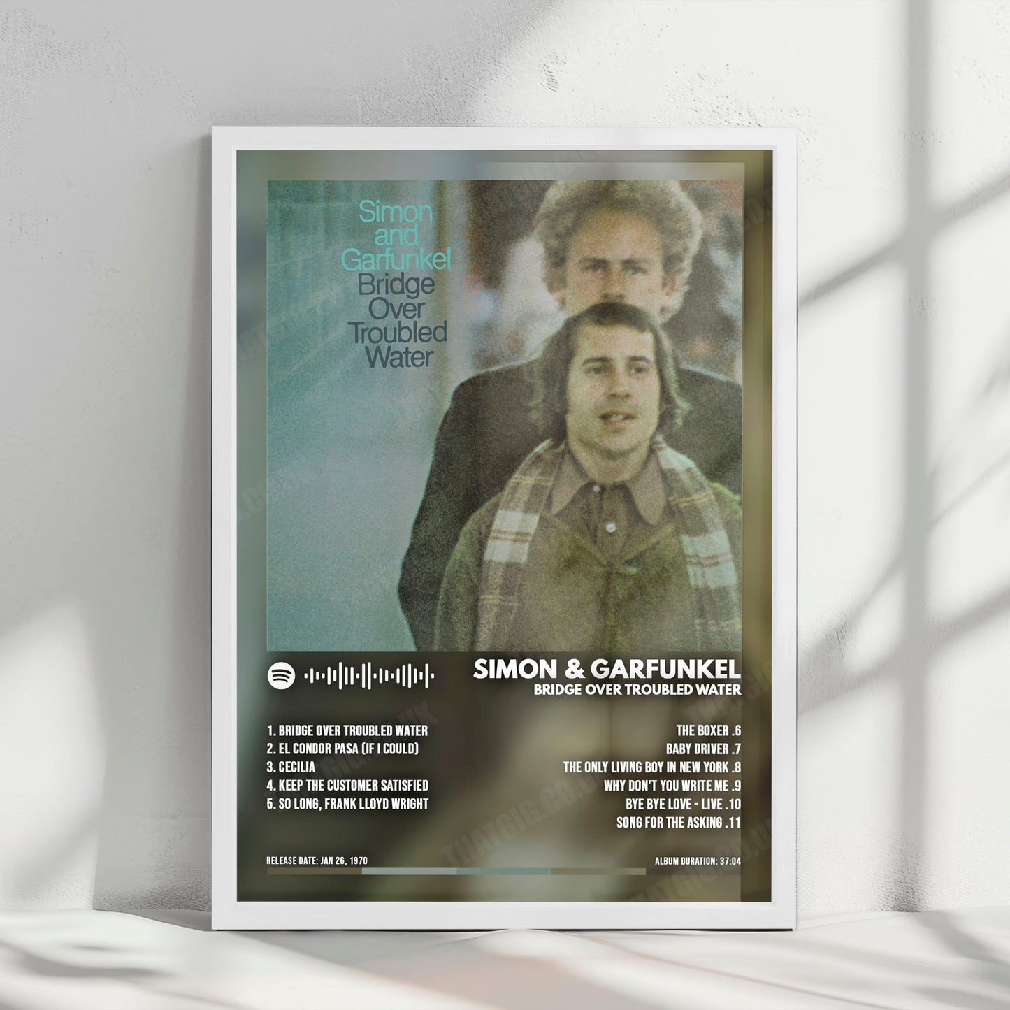 Simon & Garfunkel "Bridge Over Troubled Water " Album Cover Poster - with Complete Tracklist