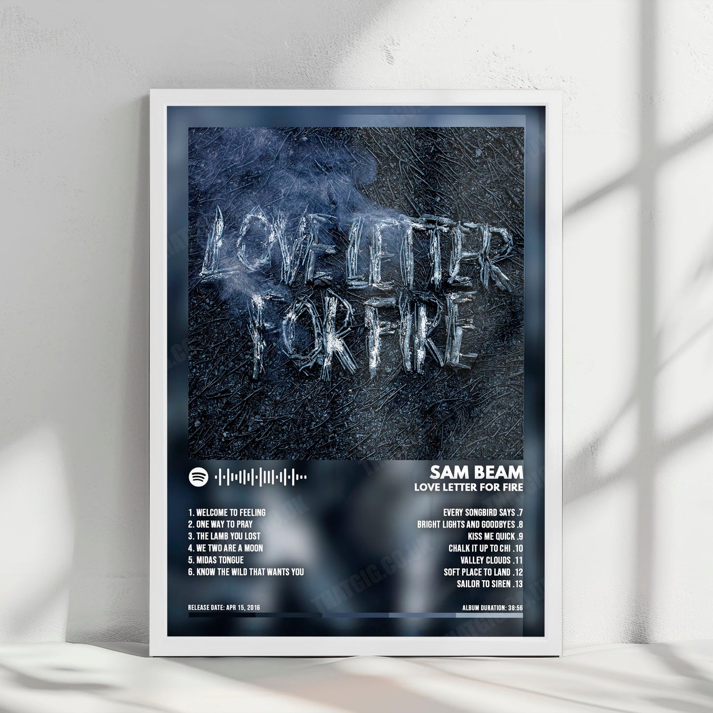 Sam Beam & Jesca Hoop "Love Letter for Fire" Album Cover Poster - with Complete Tracklist