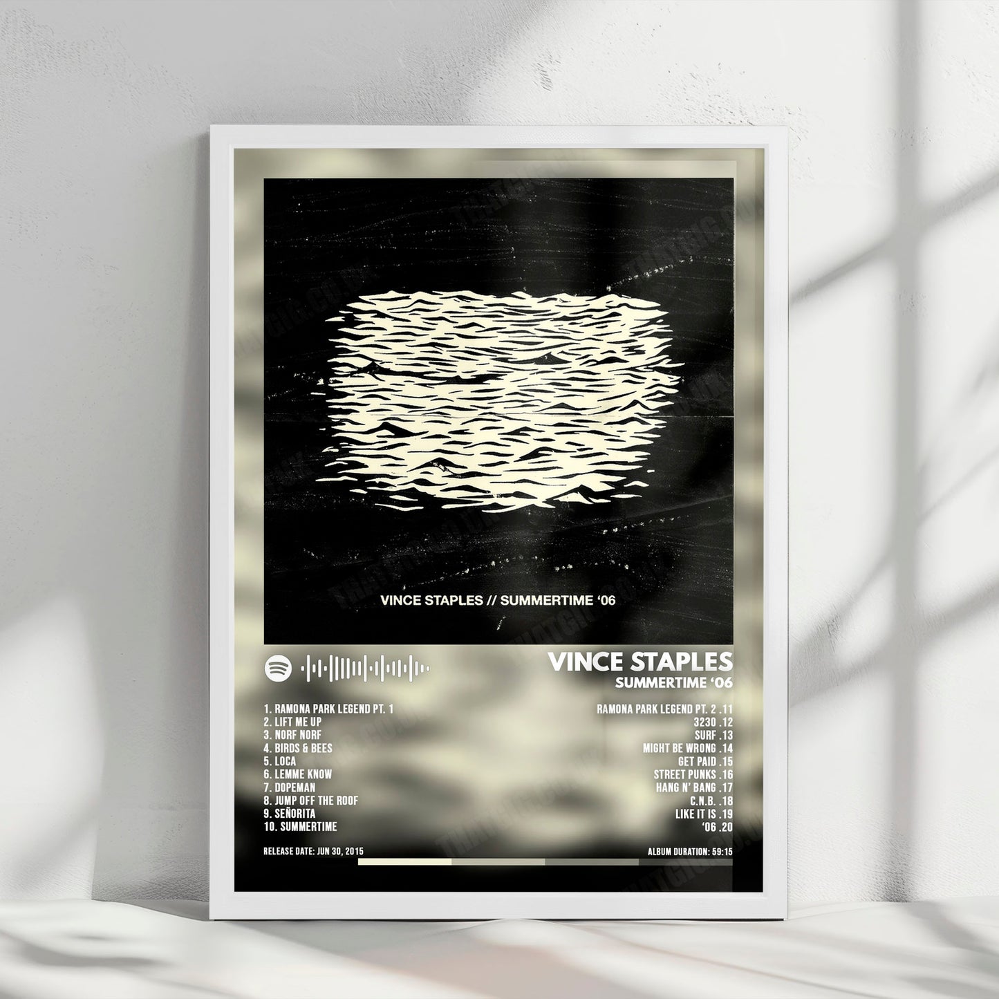 Vince Staples "Summertime '06" Album Cover Poster - with Complete Tracklist