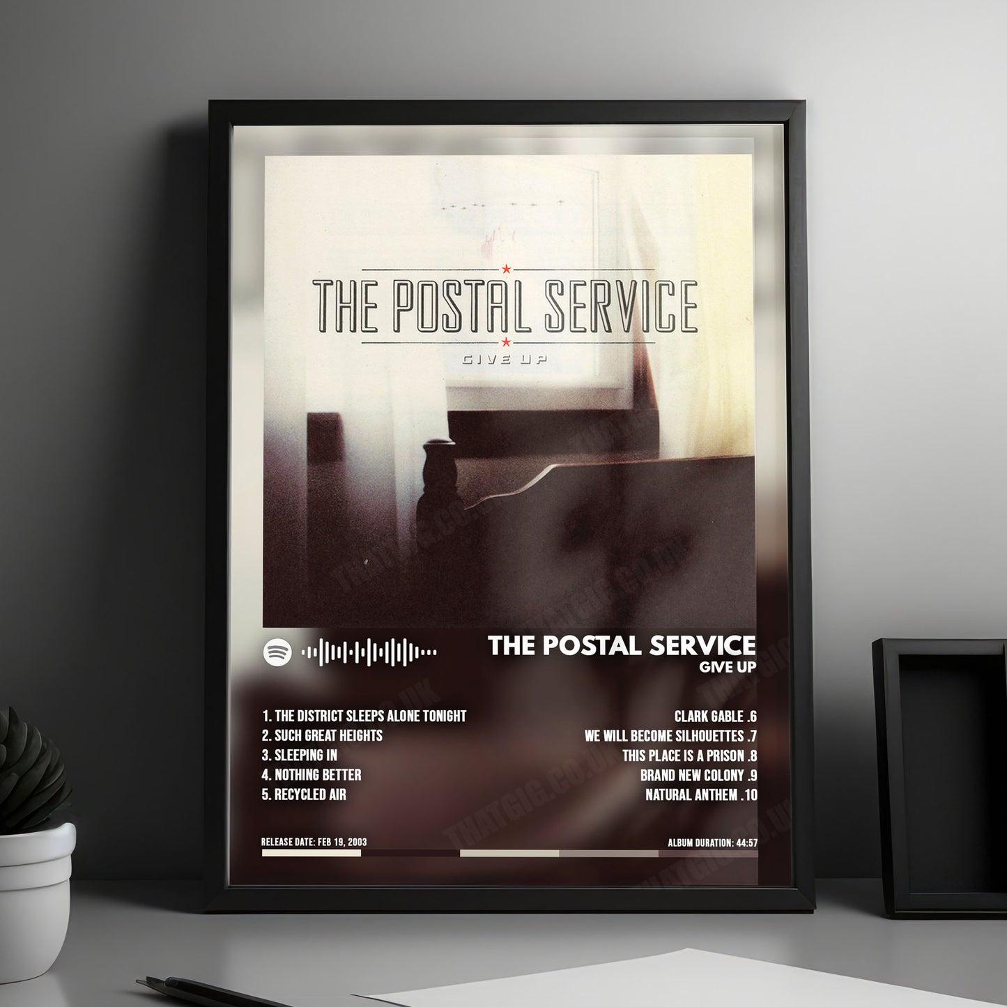 The Postal Service "Give Up " Album Cover Poster - with Complete Tracklist