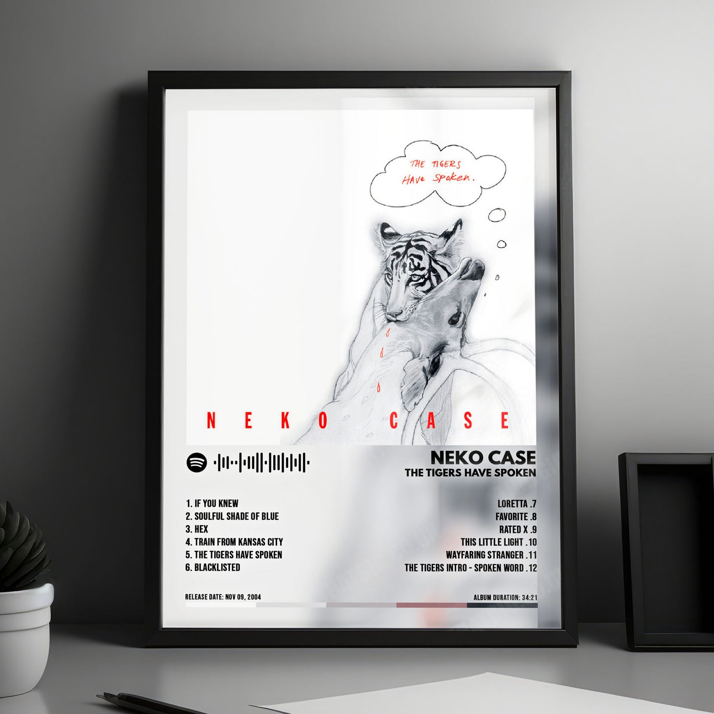 Neko Case "The Tigers Have Spoken" Album Cover Poster - with Complete Tracklist
