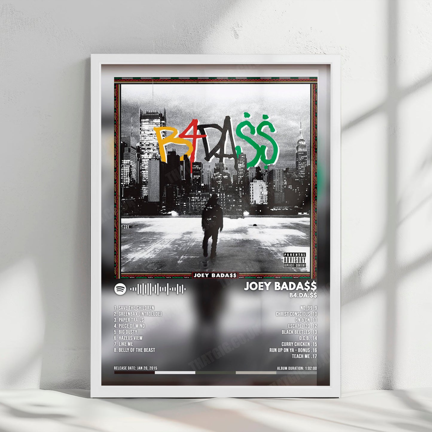 Joey Bada$$ "B4.DA.$$" Album Cover Poster - with Complete Tracklist