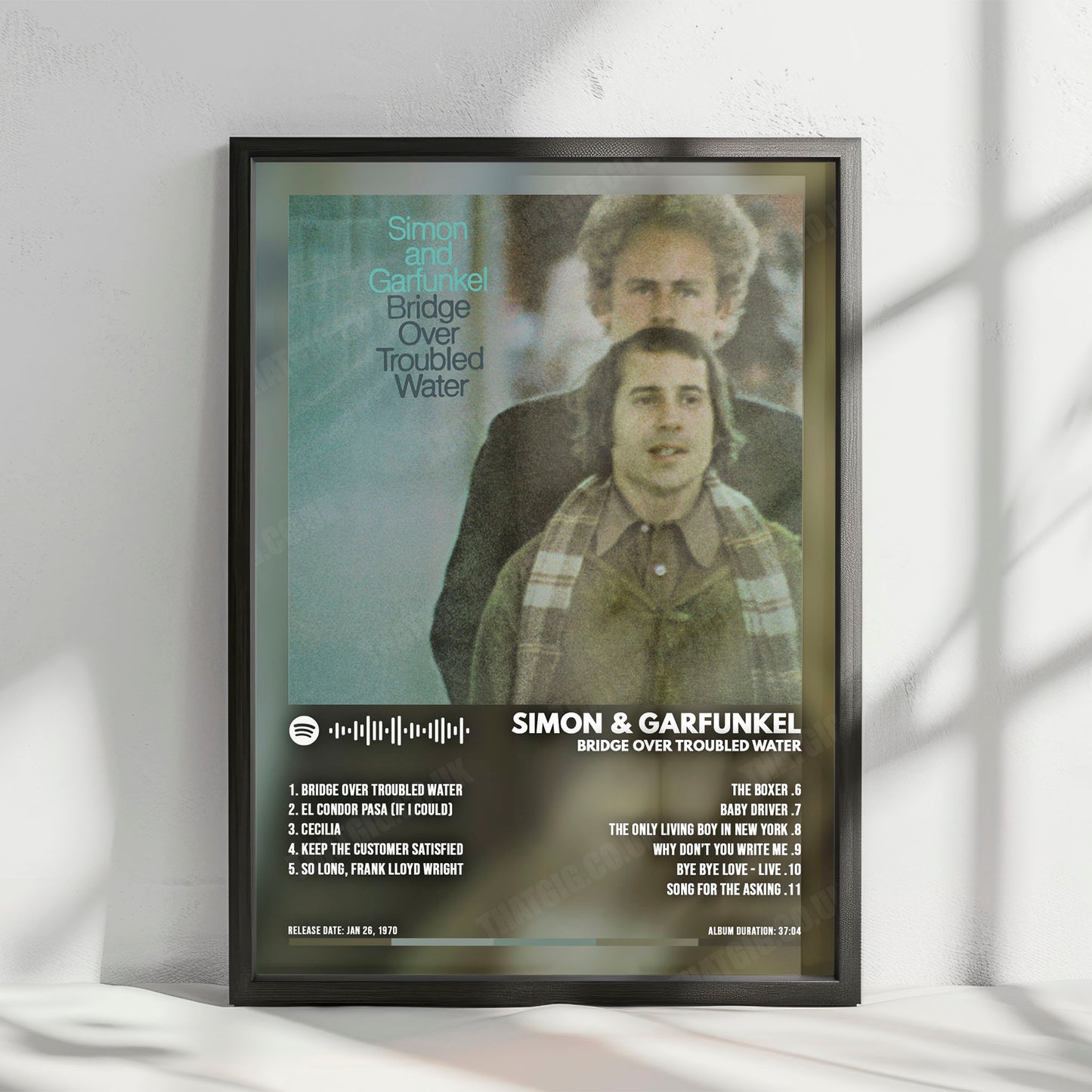 Simon & Garfunkel "Bridge Over Troubled Water " Album Cover Poster - with Complete Tracklist
