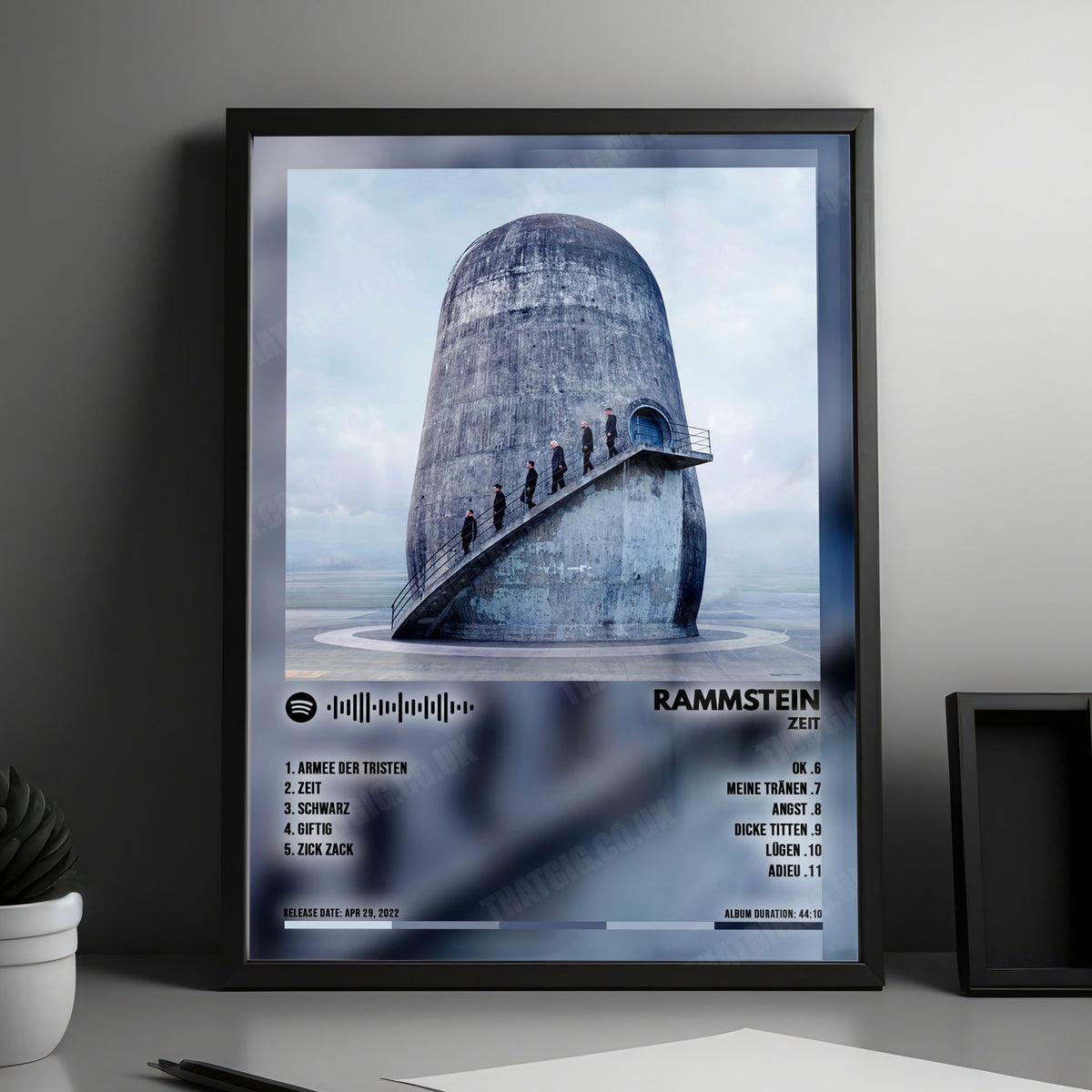 Rammstein "Zeit" Album Cover Poster - with Complete Tracklist