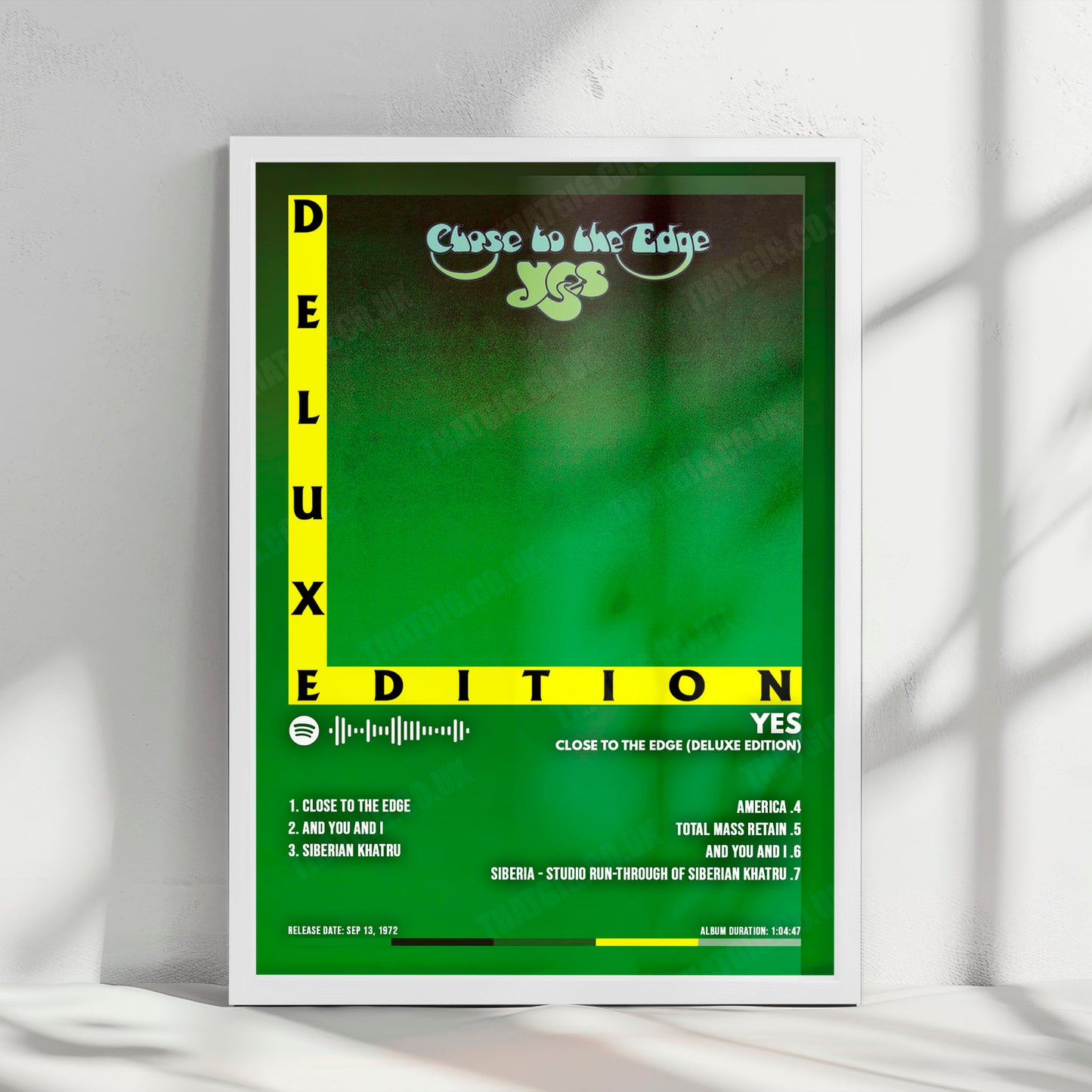 Yes "Close to the Edge " Album Cover Poster - with Complete Tracklist