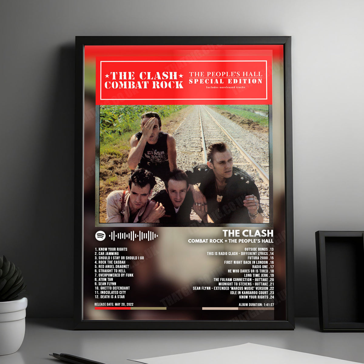 The Clash "Combat Rock + The People's Hall" Album Cover Poster - with Complete Tracklist