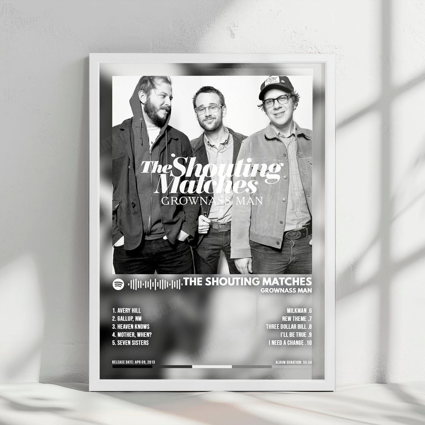 The Shouting Matches "Grownass Man" Album Cover Poster - with Complete Tracklist