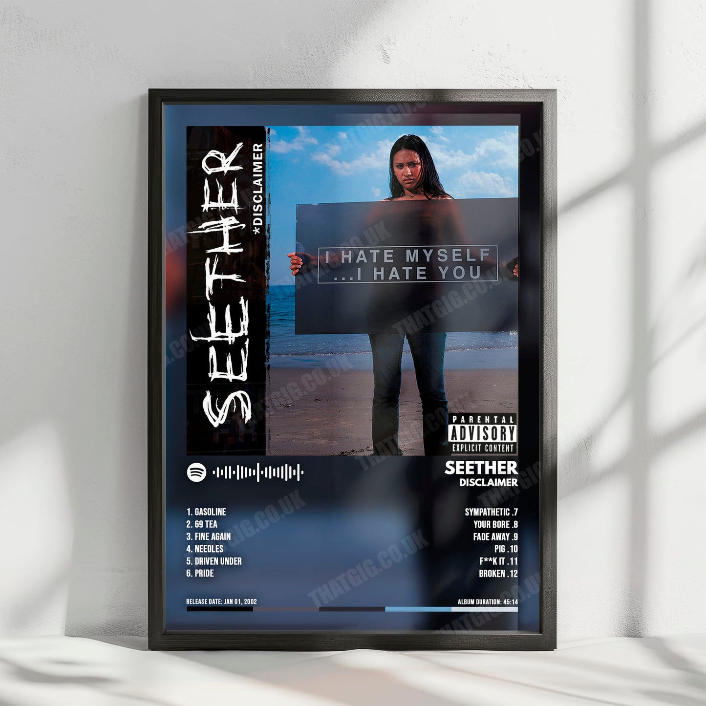 Seether "Disclaimer" Album Cover Poster - with Complete Tracklist