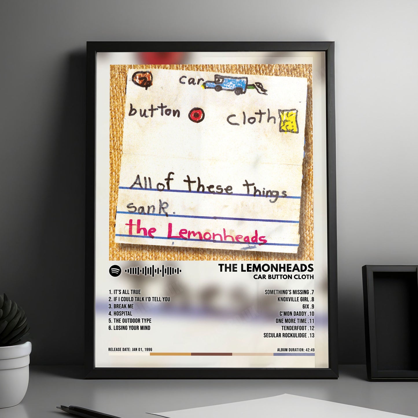The Lemonheads "Lemonheads" Album Cover Poster - with Complete Tracklist
