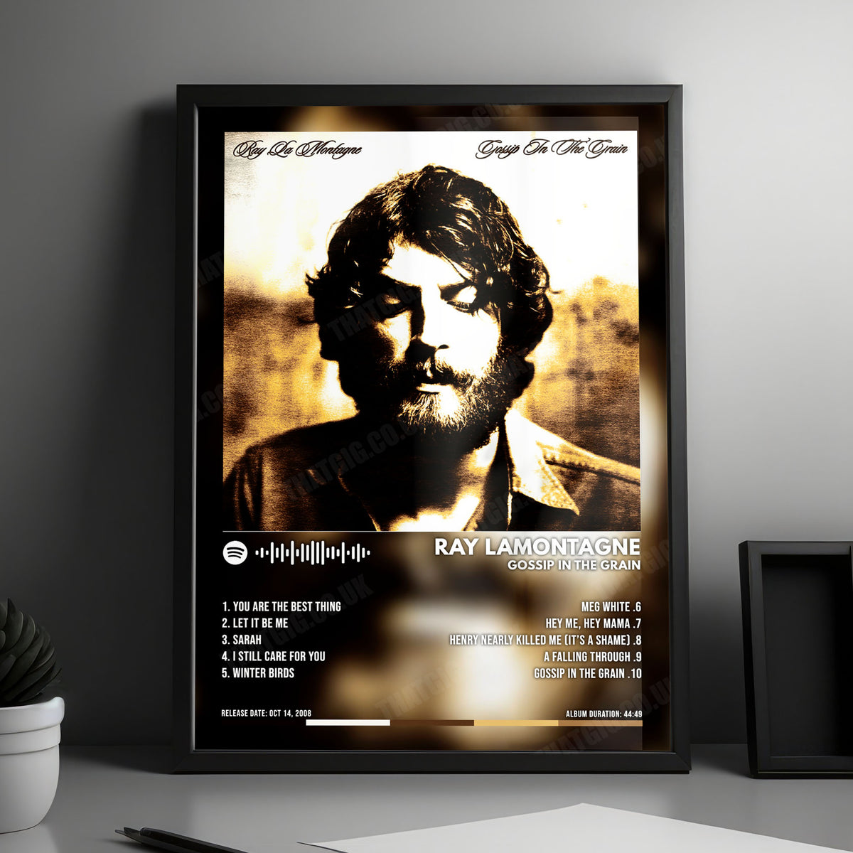 Ray LaMontagne "Gossip in the Grain" Album Cover Poster - with Complete Tracklist