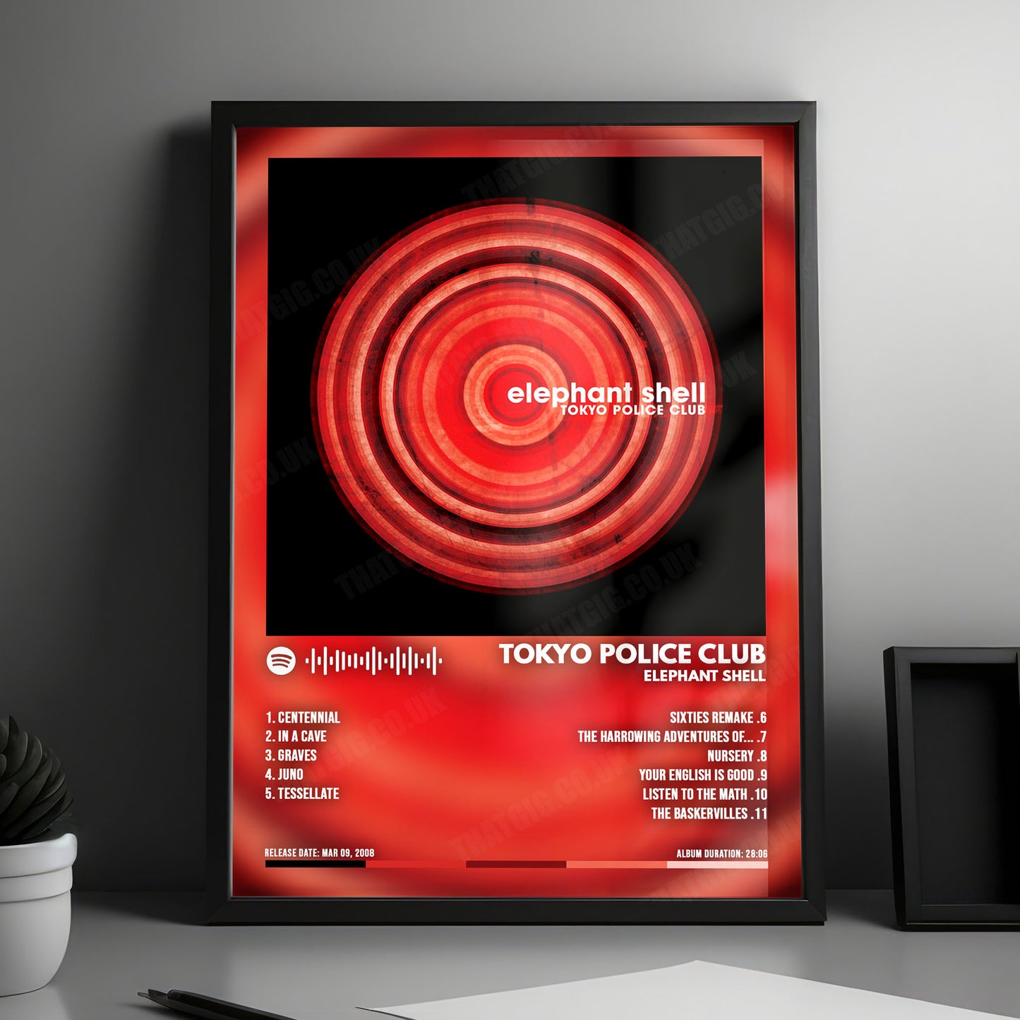 Tokyo Police Club "Elephant Shell" Album Cover Poster - with Complete Tracklist