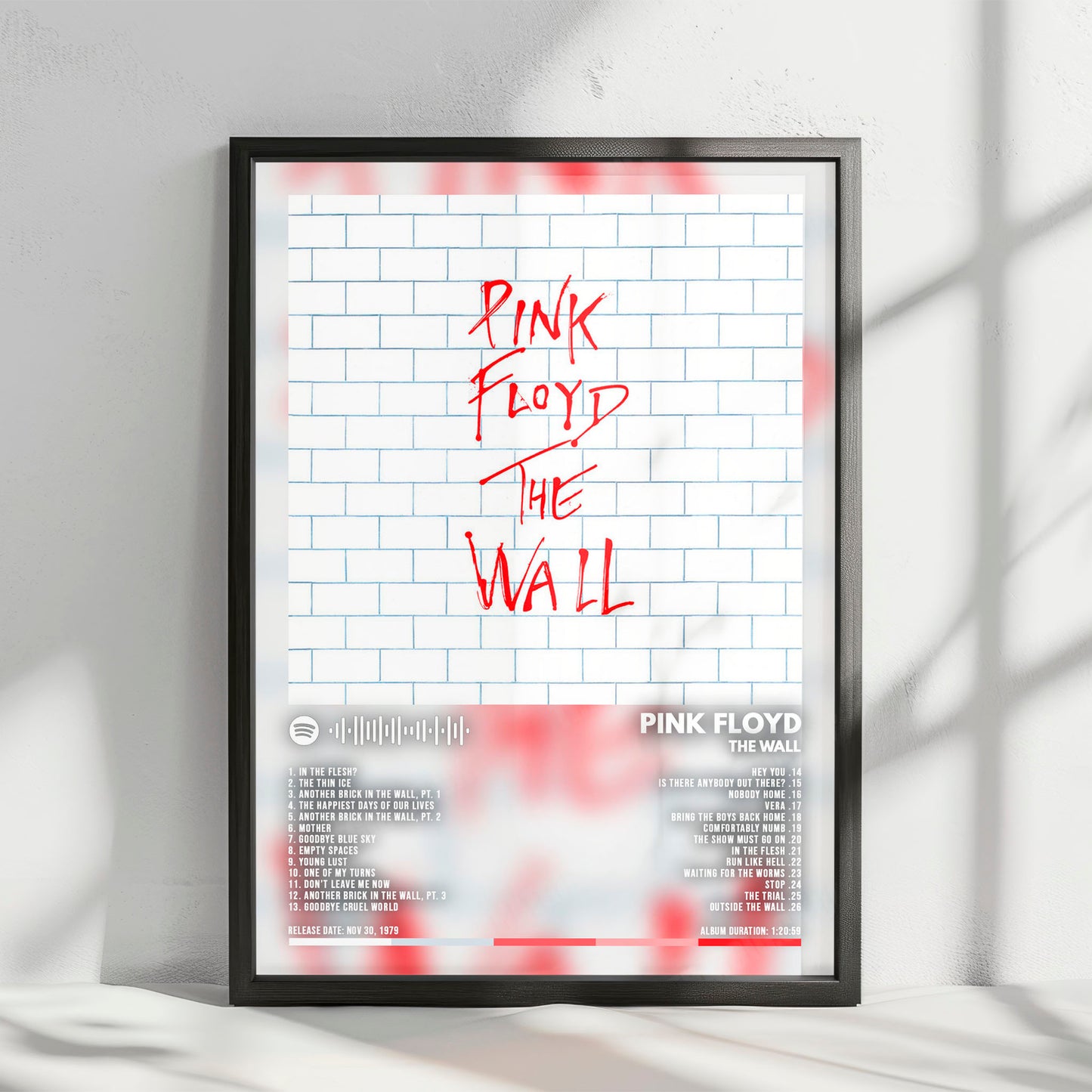 Pink Floyd "The Wall" Album Cover Poster - with Complete Tracklist