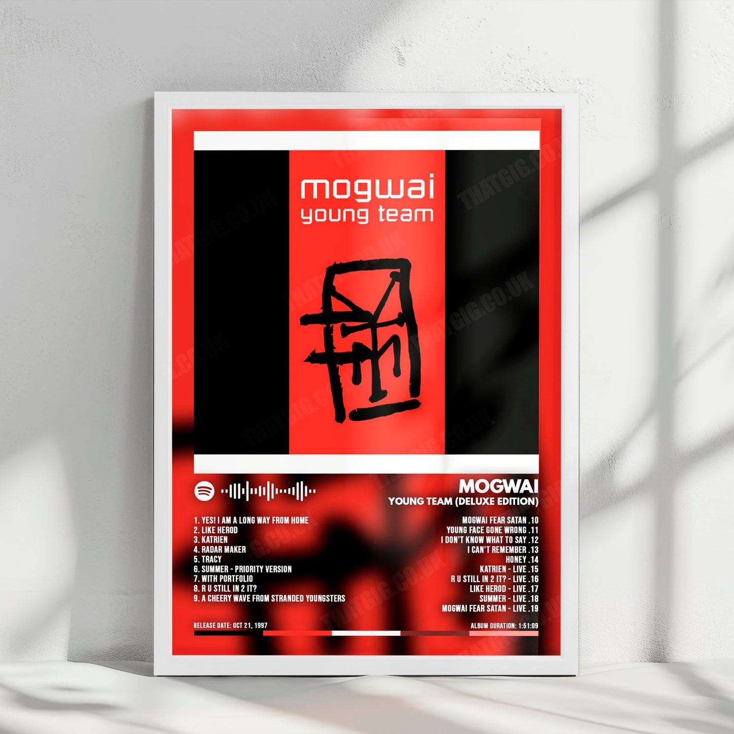 Mogwai "Young Team" Album Cover Poster - with Complete Tracklist