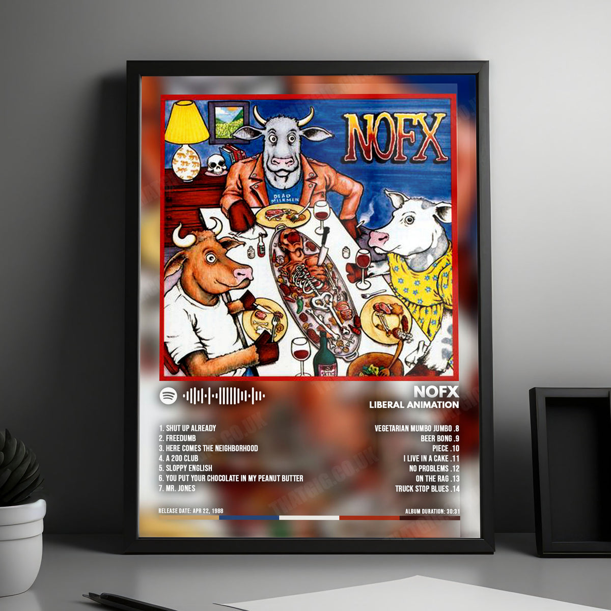NOFX "Liberal Animation" Album Cover Poster - with Complete Tracklist