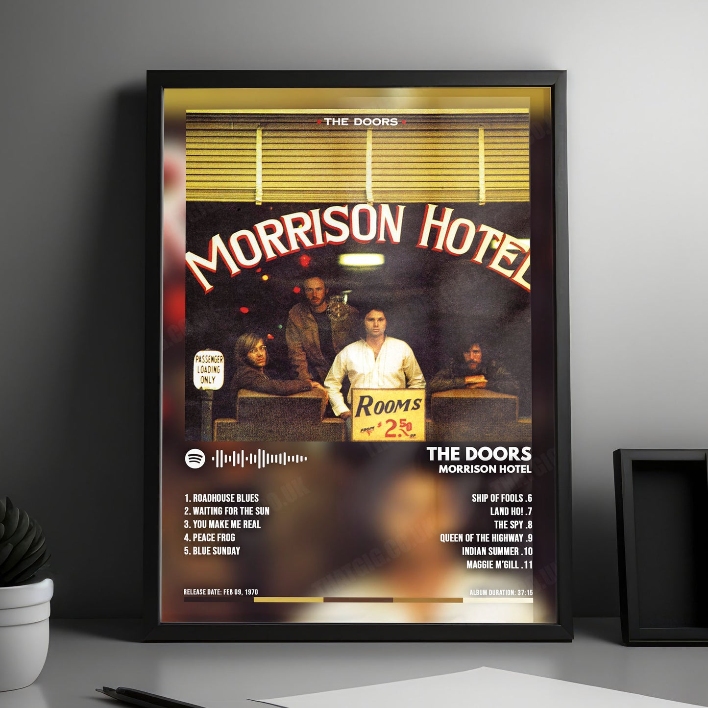 The Doors "Morrison Hotel" Album Cover Poster - with Complete Tracklist