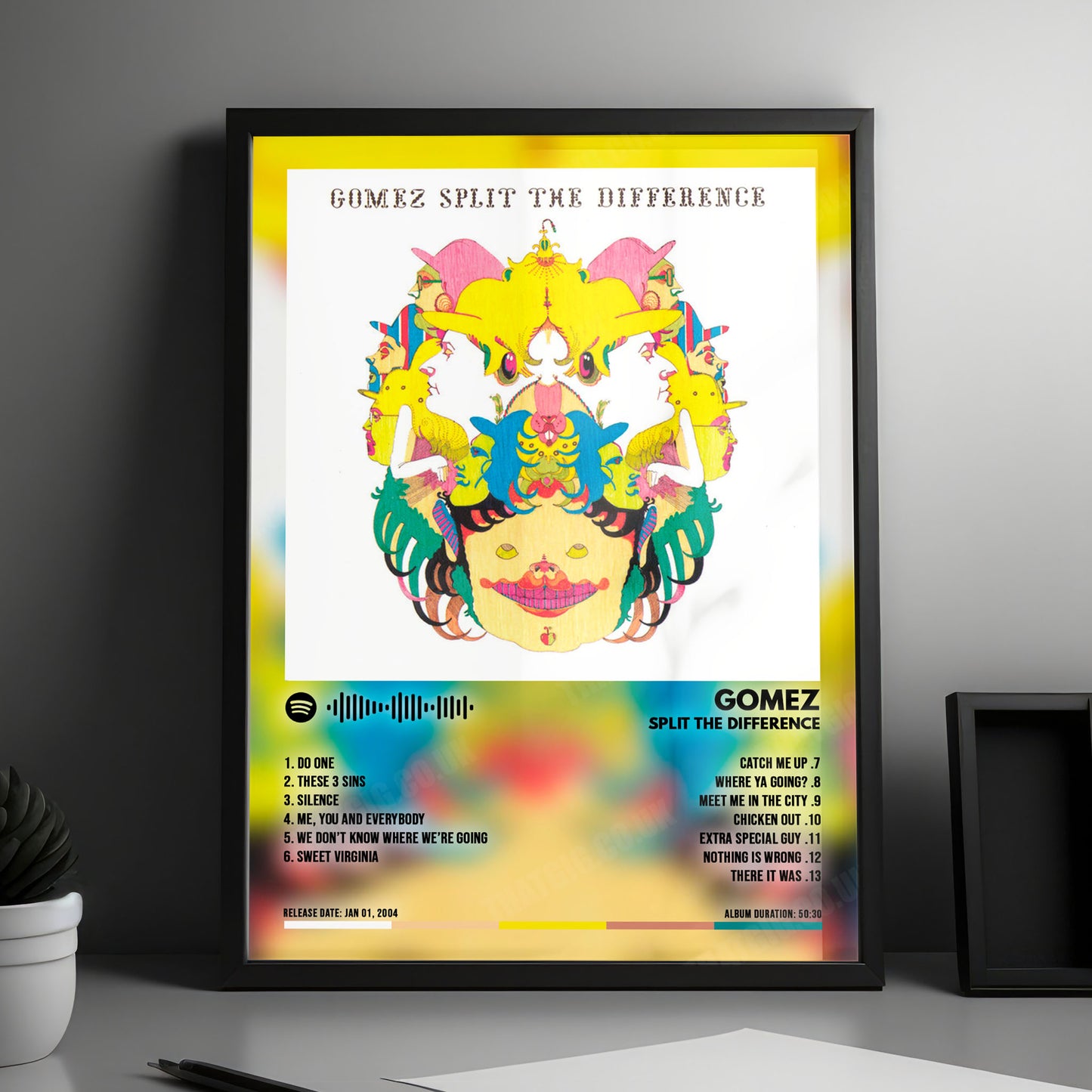 Gomez "Split The Difference" Album Cover Poster - with Complete Tracklist