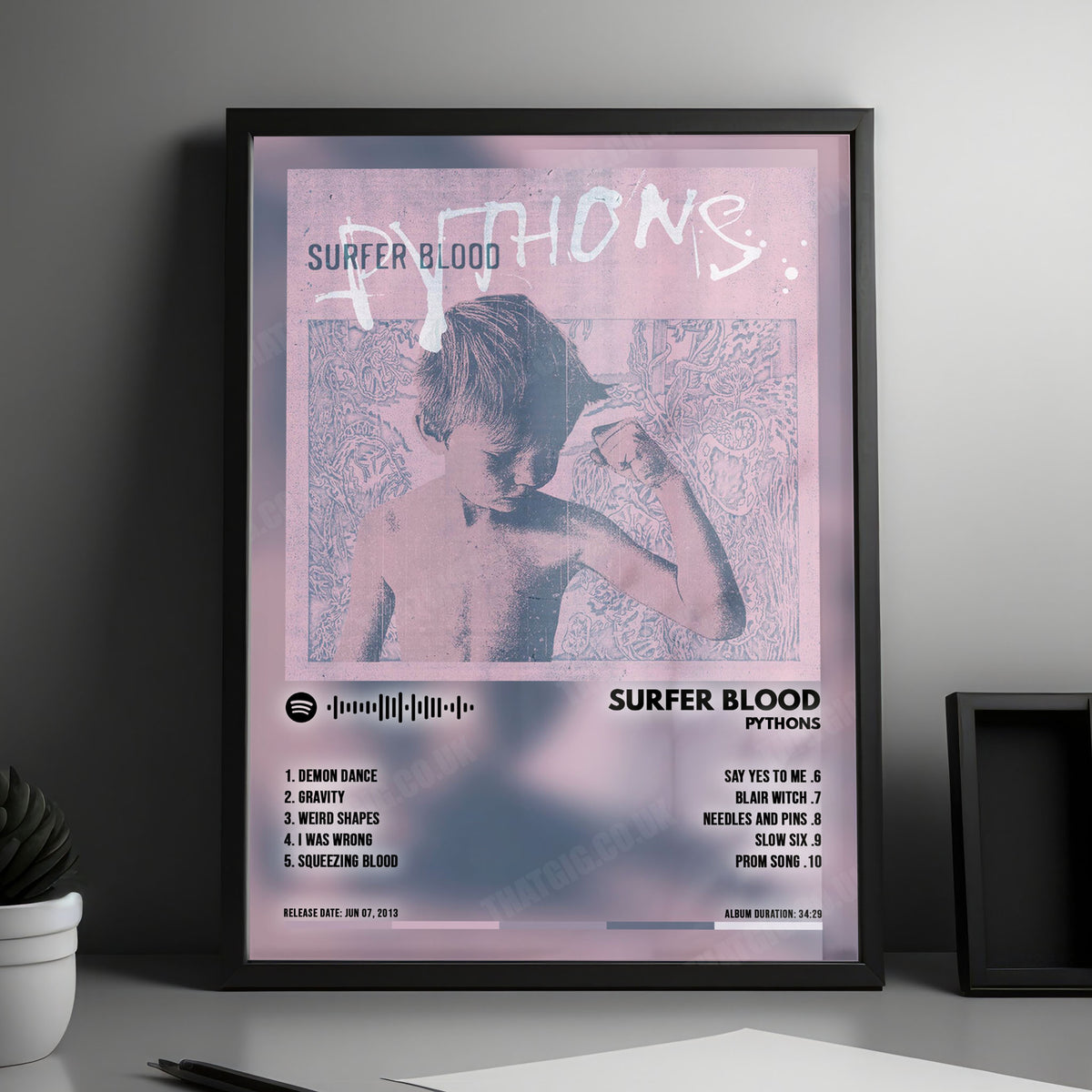 Surfer Blood "Pythons" Album Cover Poster - with Complete Tracklist