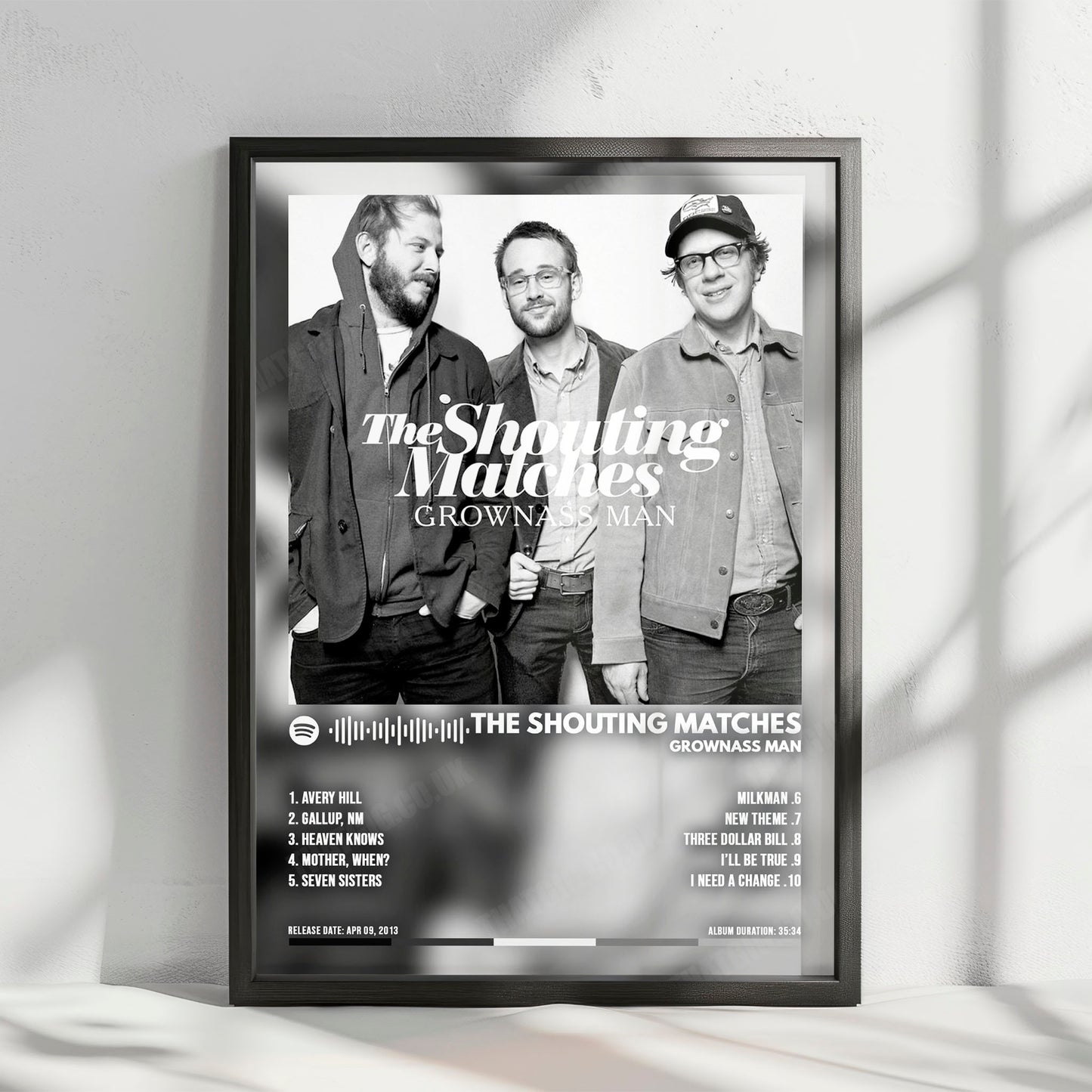 The Shouting Matches "Grownass Man" Album Cover Poster - with Complete Tracklist