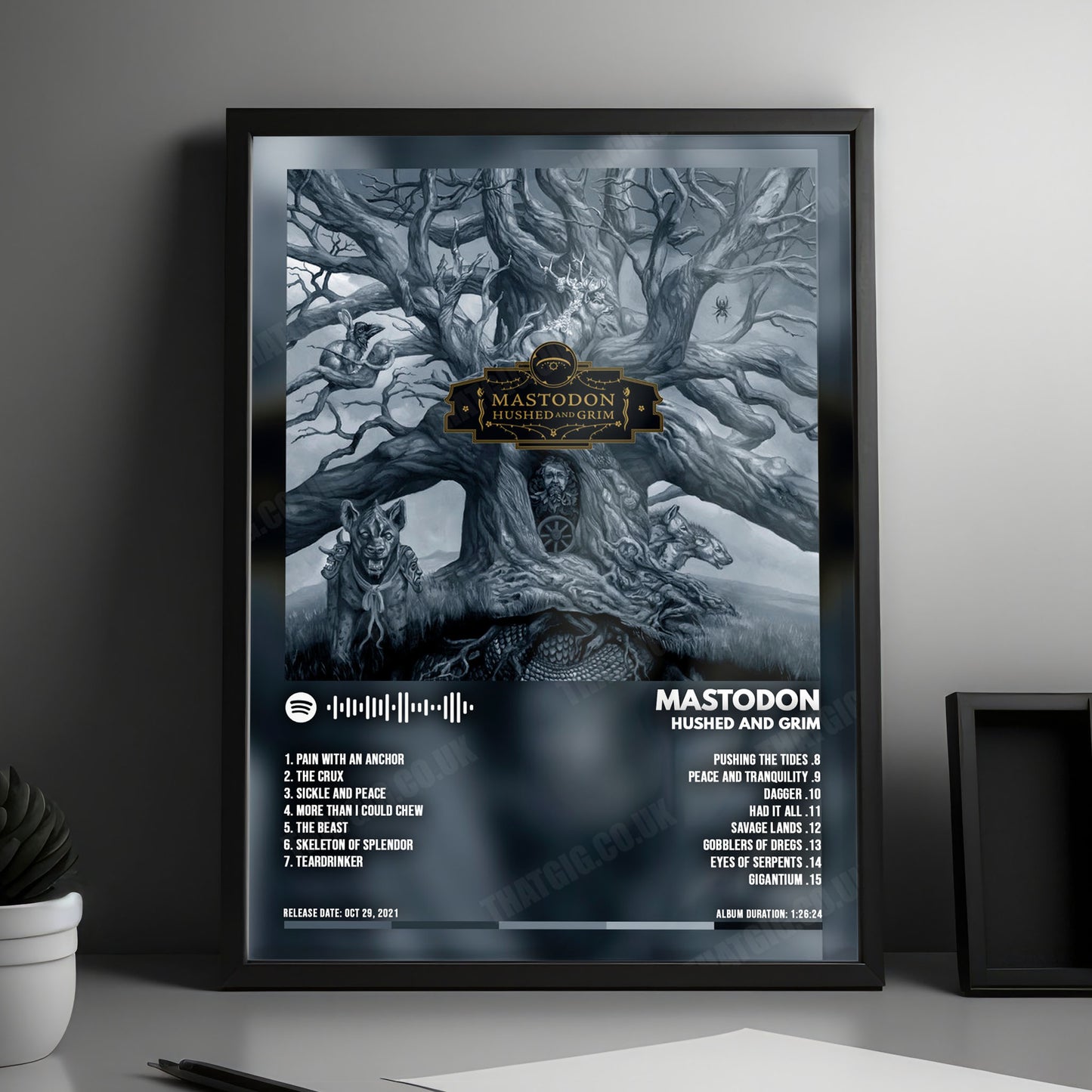 Mastodon "Hushed and Grim" Album Cover Poster - with Complete Tracklist