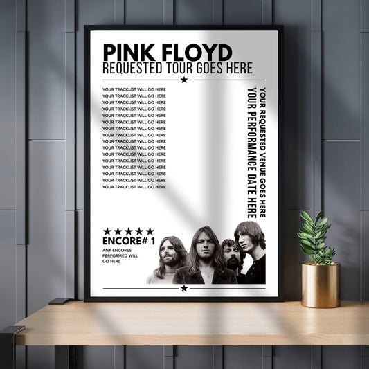 Custom Pink Floyd Setlist Poster | Personalized Design for Any Date & Venue