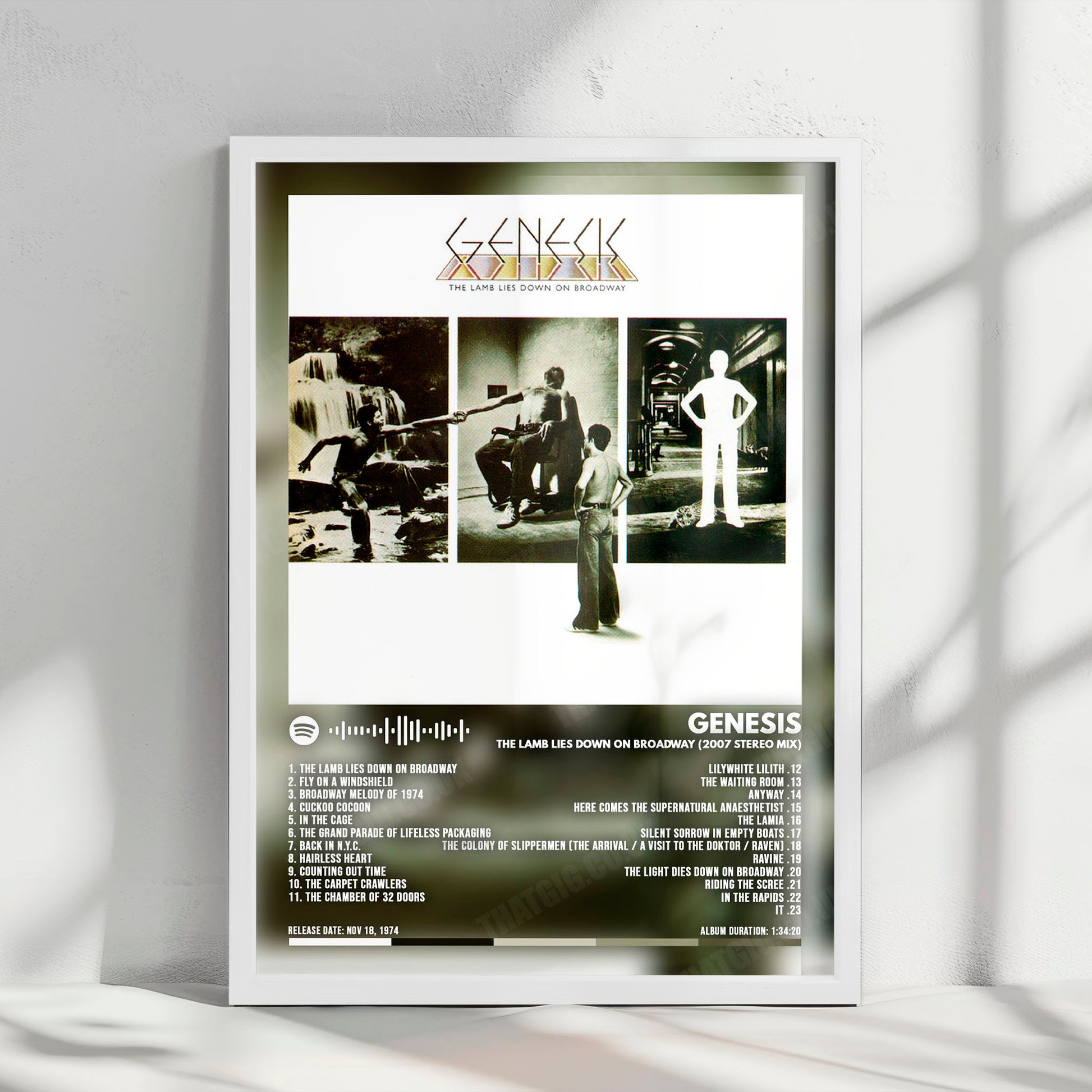 Genesis "The Lamb Lies Down on Broadway " Album Cover Poster - with Complete Tracklist