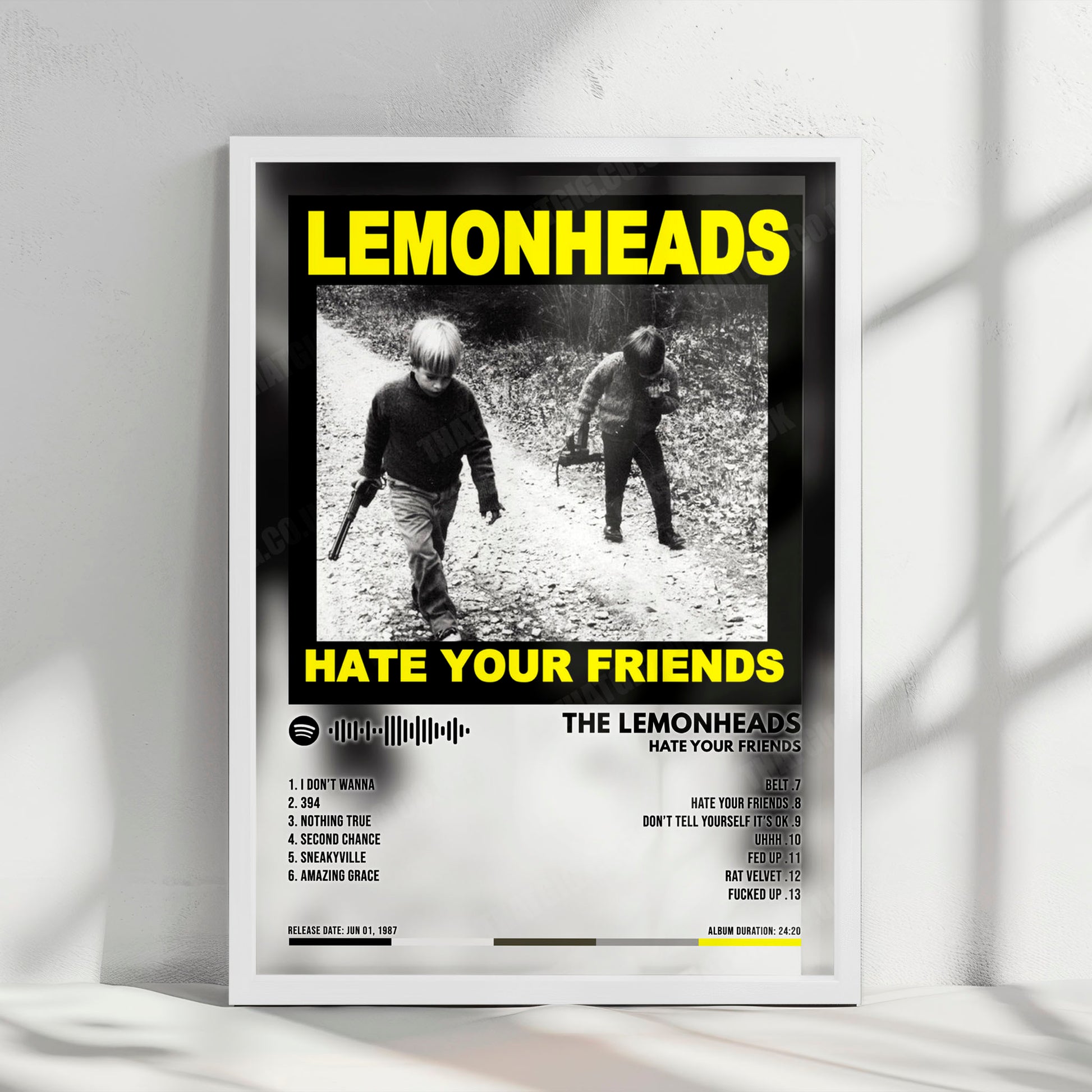 The Lemonheads "Hate Your Friends" Album Cover Poster - with Complete Tracklist