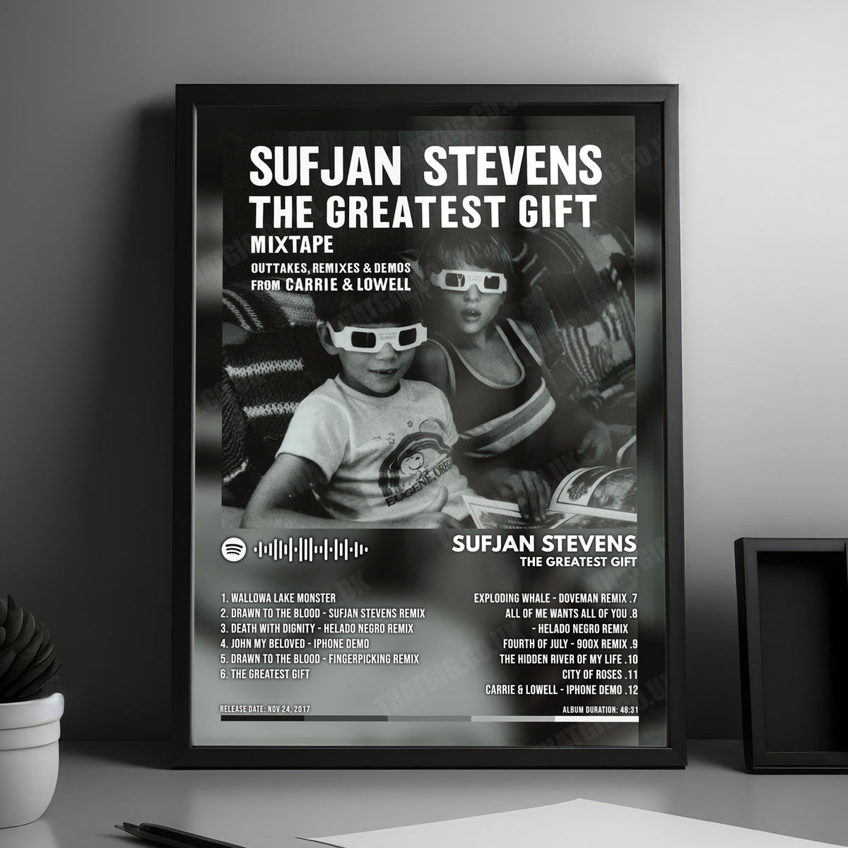 Sufjan Stevens "The Greatest Gift" Album Cover Poster - with Complete Tracklist