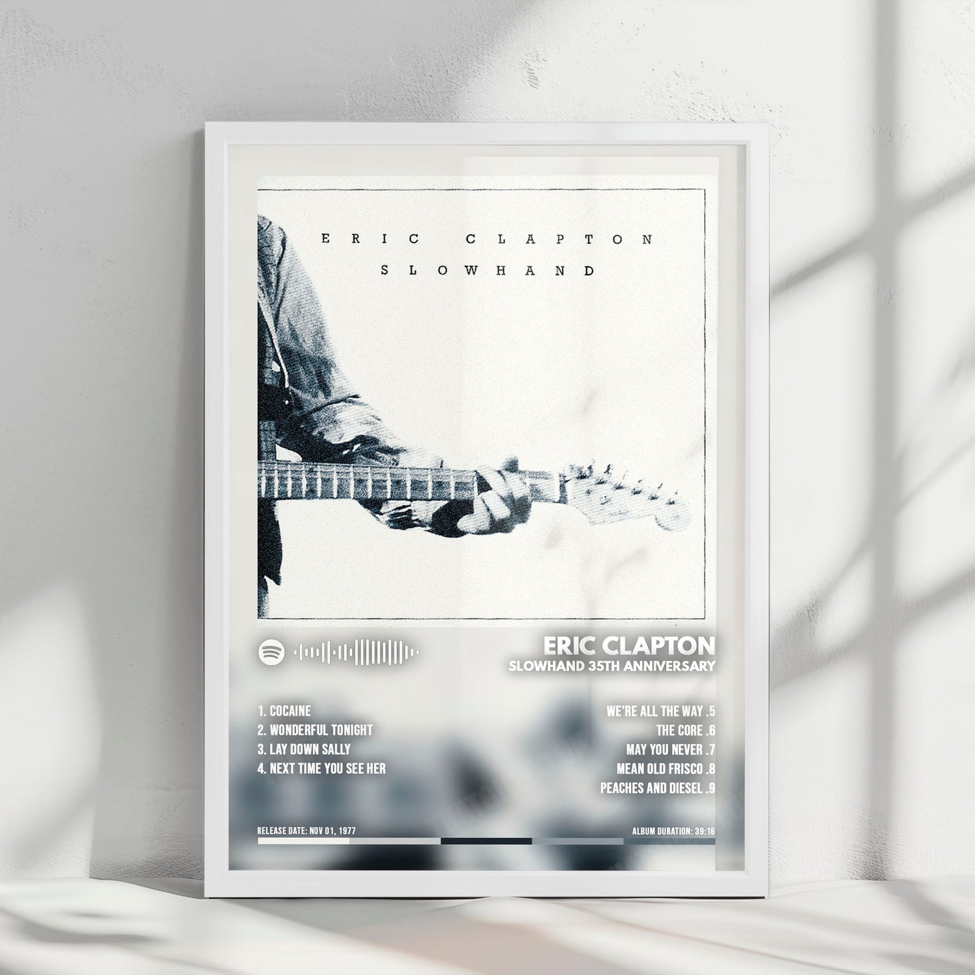 Eric Clapton "Slowhand " Album Cover Poster - with Complete Tracklist