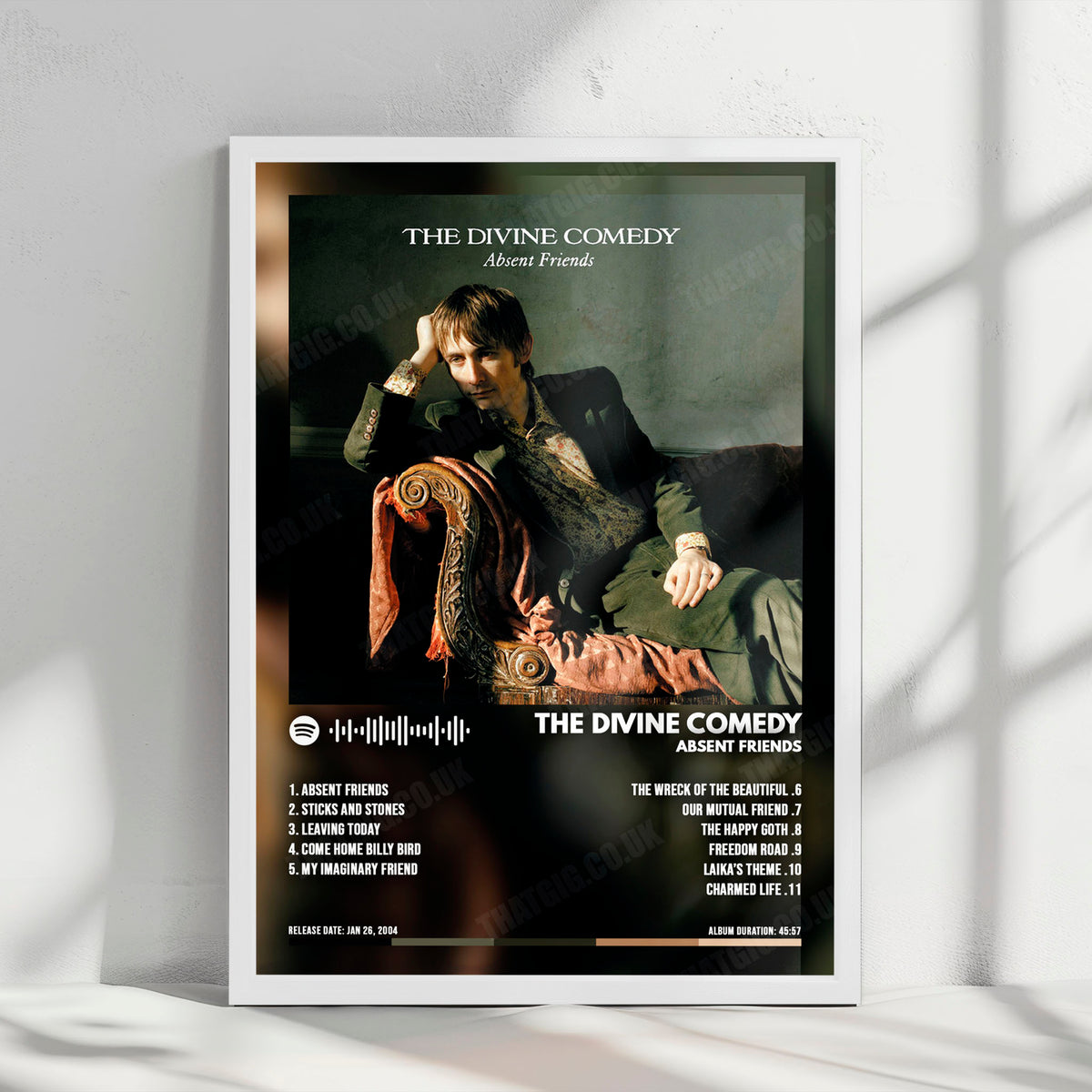 The Divine Comedy "Absent Friends" Album Cover Poster - with Complete Tracklist