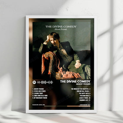 The Divine Comedy "Absent Friends" Album Cover Poster - with Complete Tracklist