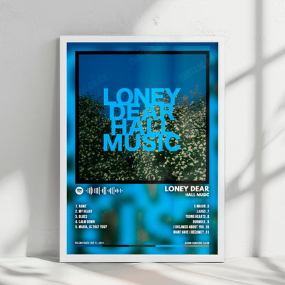 Loney Dear "Hall Music" Album Cover Poster - with Complete Tracklist