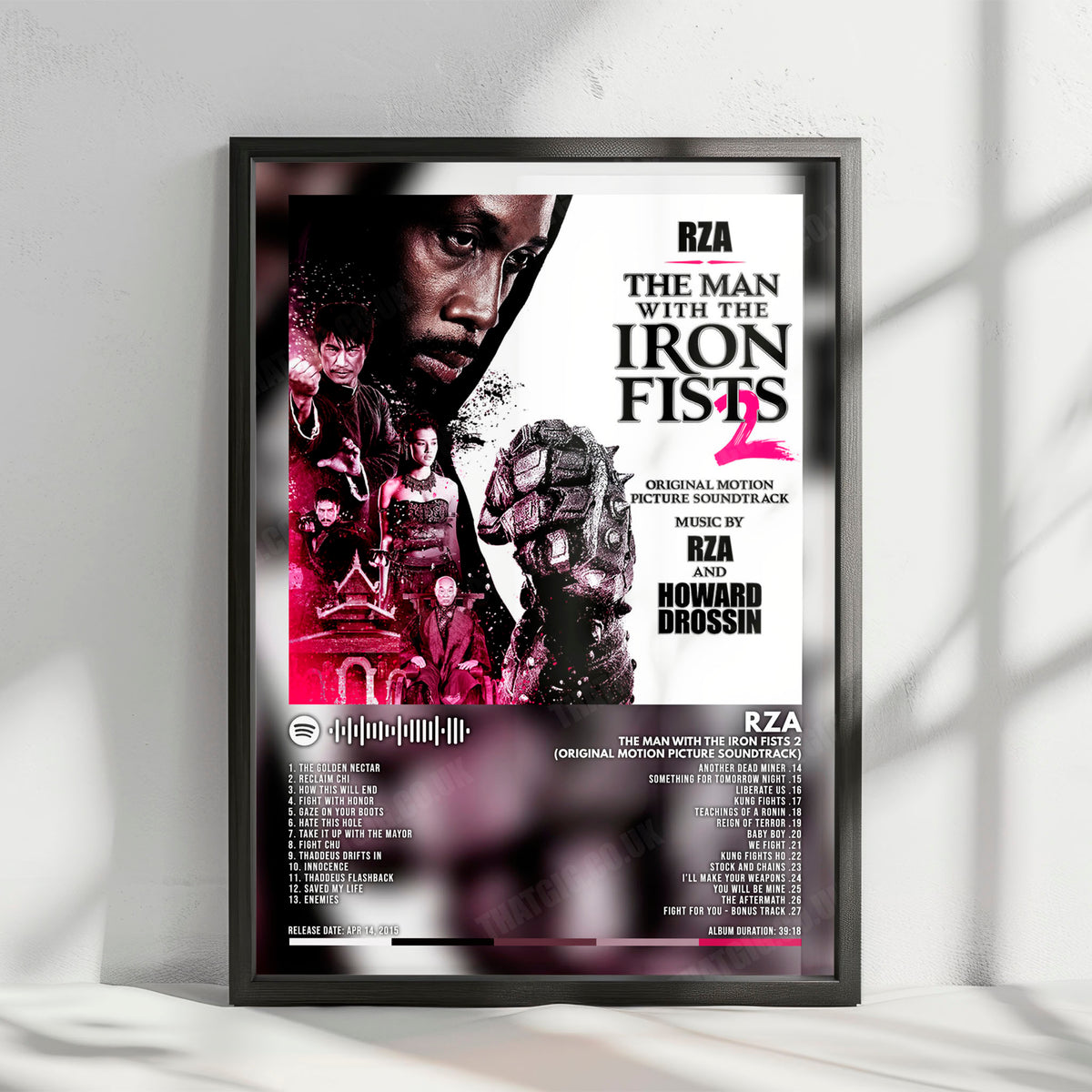 RZA "The Man With The Iron Fists 2 (Original Motion Picture Soundtrack)" Album Cover Poster - with Complete Tracklist