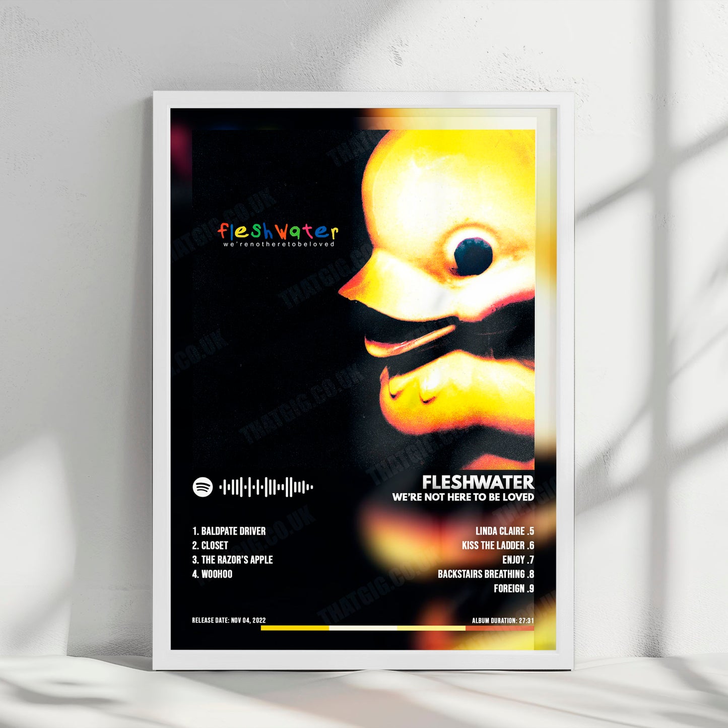Fleshwater "We're Not Here To Be Loved" Album Cover Poster - with Complete Tracklist