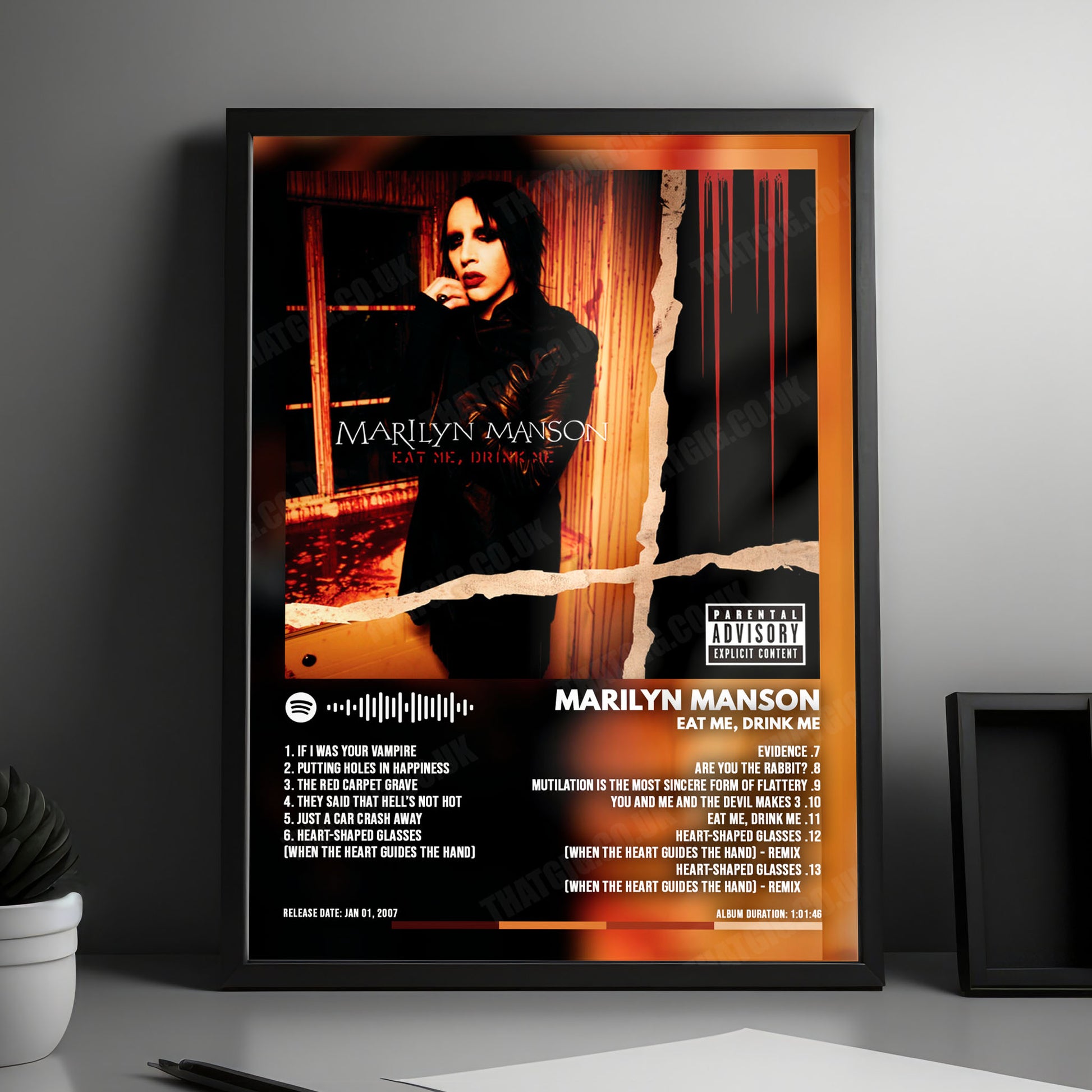 Marilyn Manson "EAT ME, DRINK ME" Album Cover Poster - with Complete Tracklist