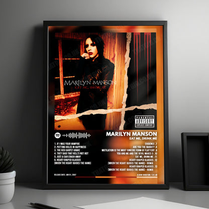 Marilyn Manson "EAT ME, DRINK ME" Album Cover Poster - with Complete Tracklist