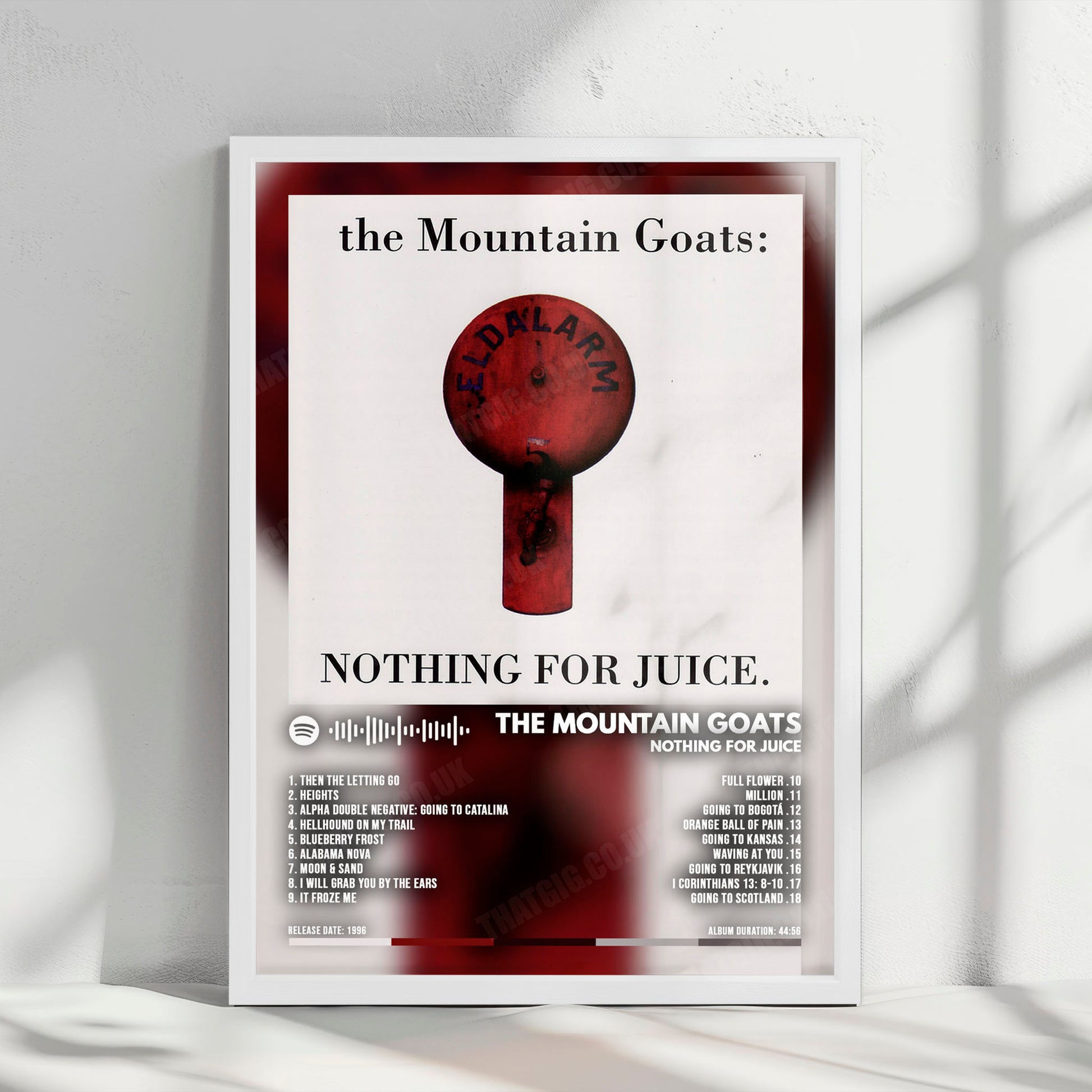 Mountain Goats "Nothing for Juice" Album Cover Poster - with Complete Tracklist