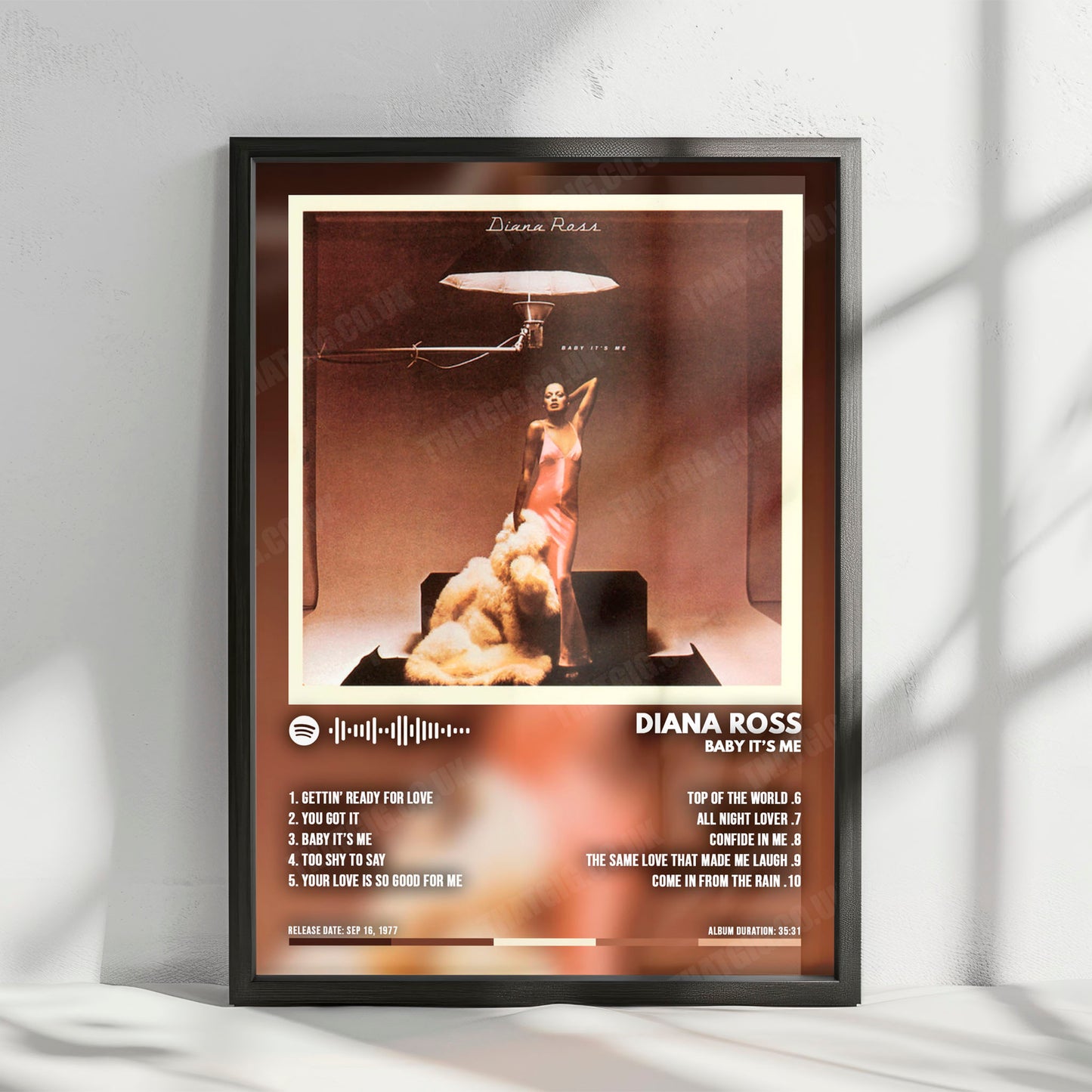 Diana Ross "Baby It's Me" Album Cover Poster - with Complete Tracklist