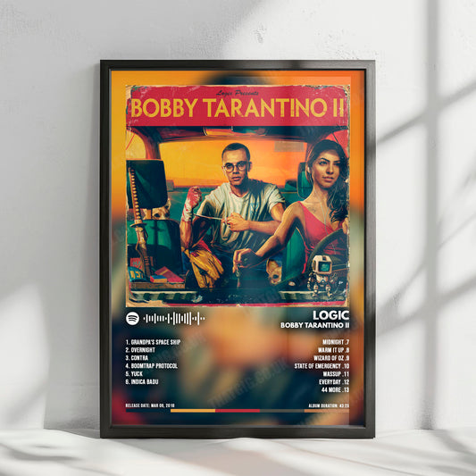 Logic "Bobby Tarantino II" Album Cover Poster - with Complete Tracklist