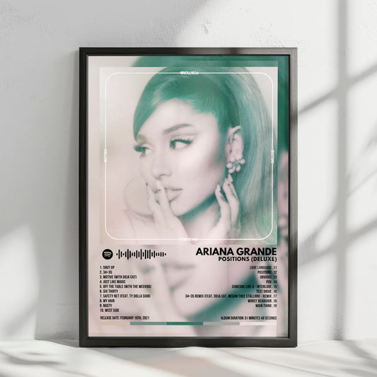 Ariana Grande "Positions (Deluxe)" Album Cover Poster - with Complete Tracklist