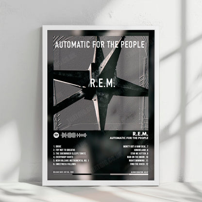 R.E.M. "Automatic for the People" Album Cover Poster - with Complete Tracklist