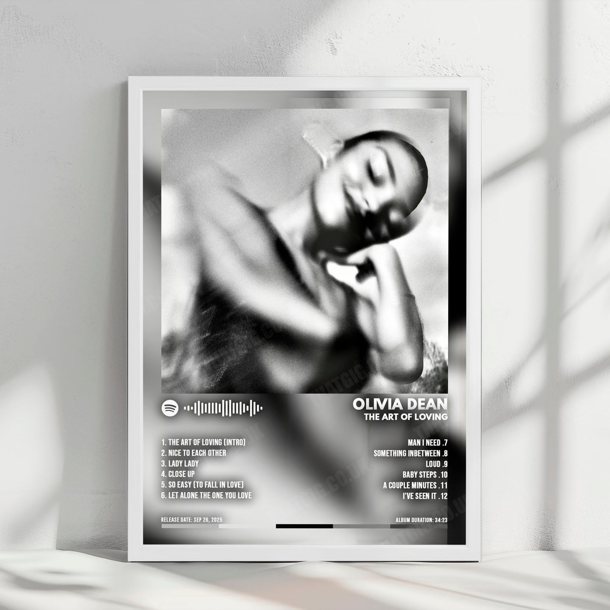 Olivia Dean "The Art of Loving" Album Cover Poster - with Complete Tracklist