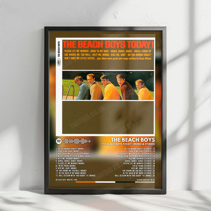 The Beach Boys "The Beach Boys Today! (Mono & Stereo)" Album Cover Poster - with Complete Tracklist
