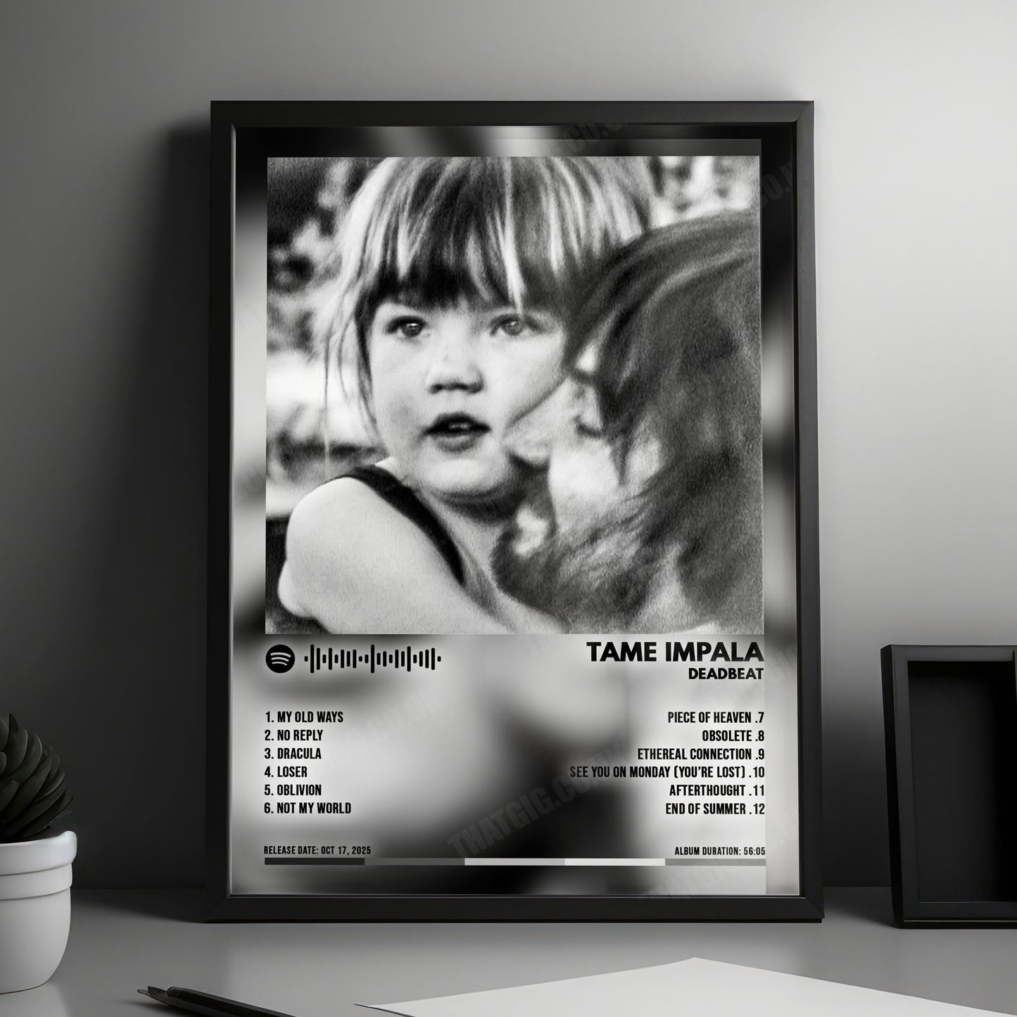 Tame Impala "Deadbeat" Album Cover Poster - with Complete Tracklist