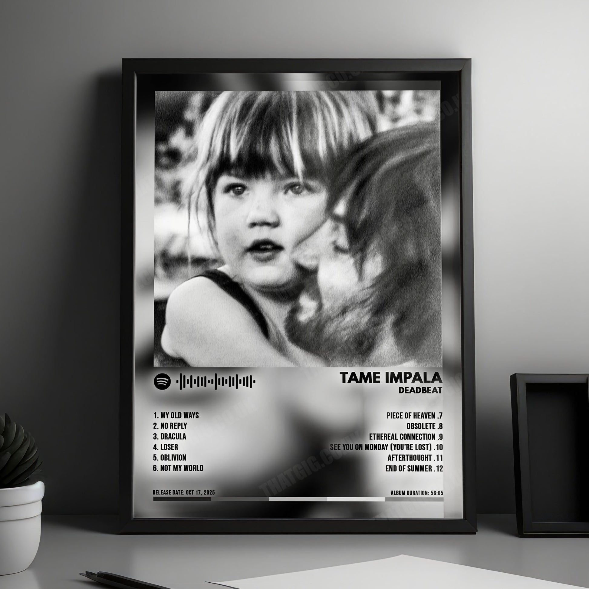 Tame Impala "Deadbeat" Album Cover Poster - with Complete Tracklist