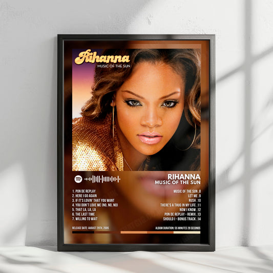 Rihanna "Music Of The Sun" Album Cover Poster - with Complete Tracklist