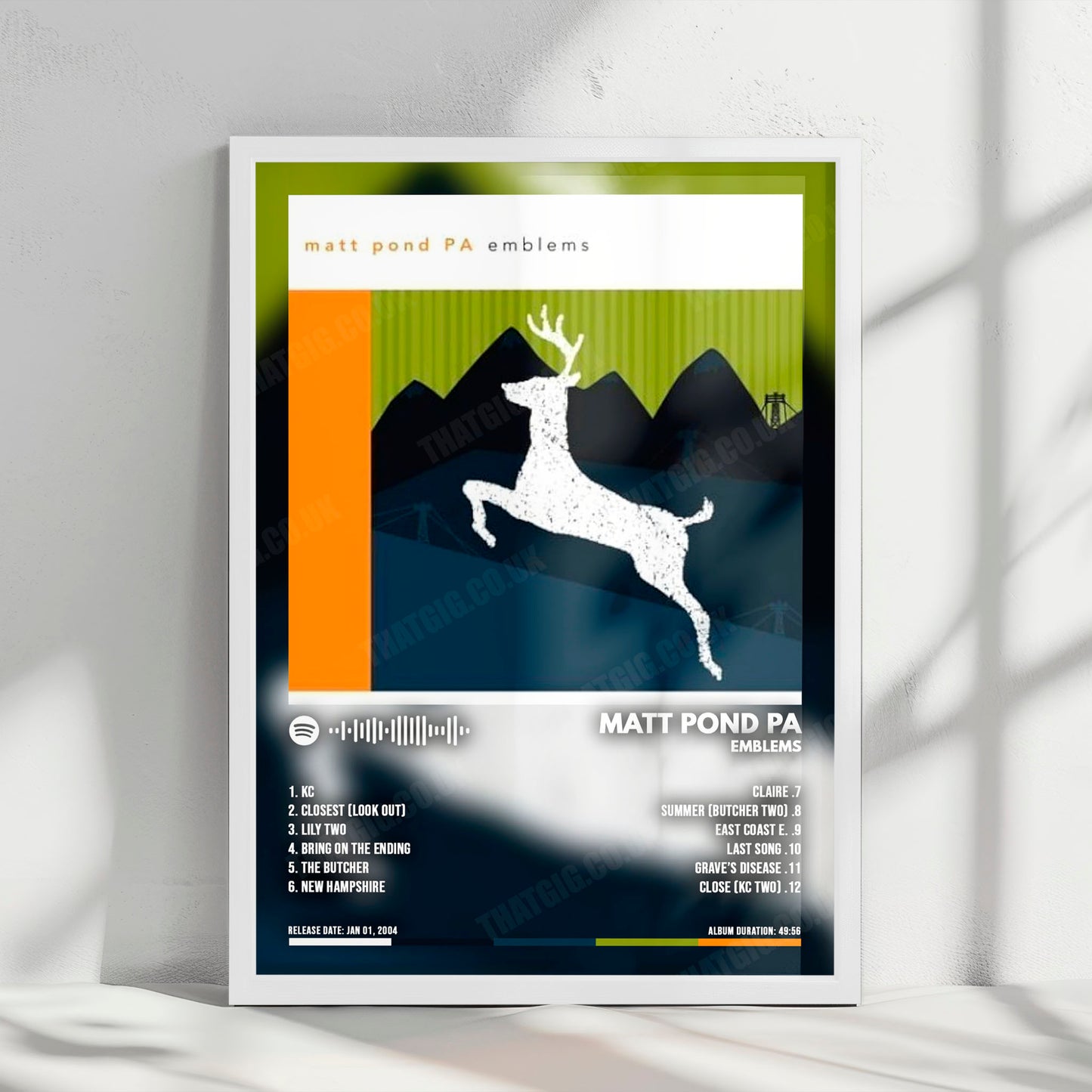 Matt Pond PA "Emblems" Album Cover Poster - with Complete Tracklist